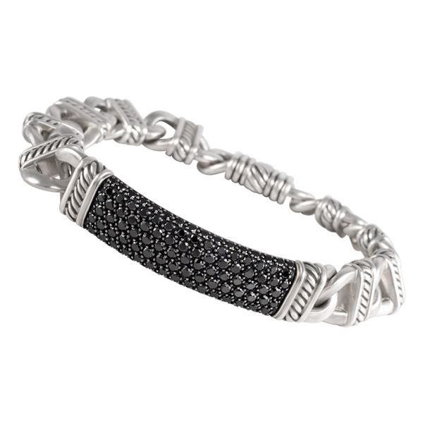 David Yurman bracelet in sterling silver and black diamonds image 1