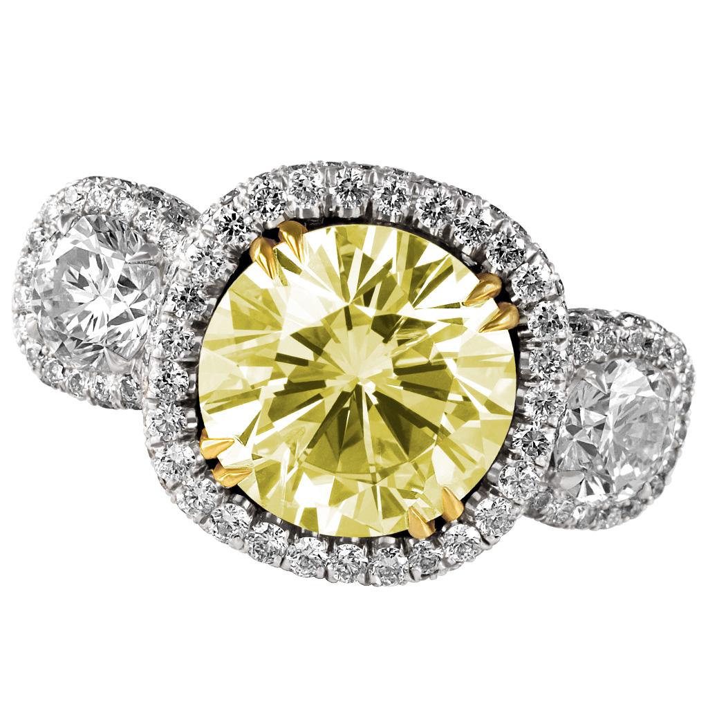  Fancy yellow GIA Cerified Diamond Ring (SI2 clarity) image 1