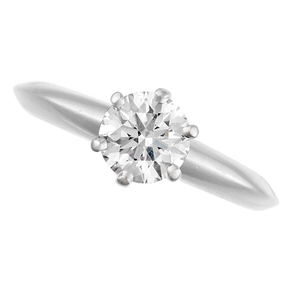 Tiffany diamond engagement ring in platinum. 0.88 ct diamond I color, VS2 clarity image 1