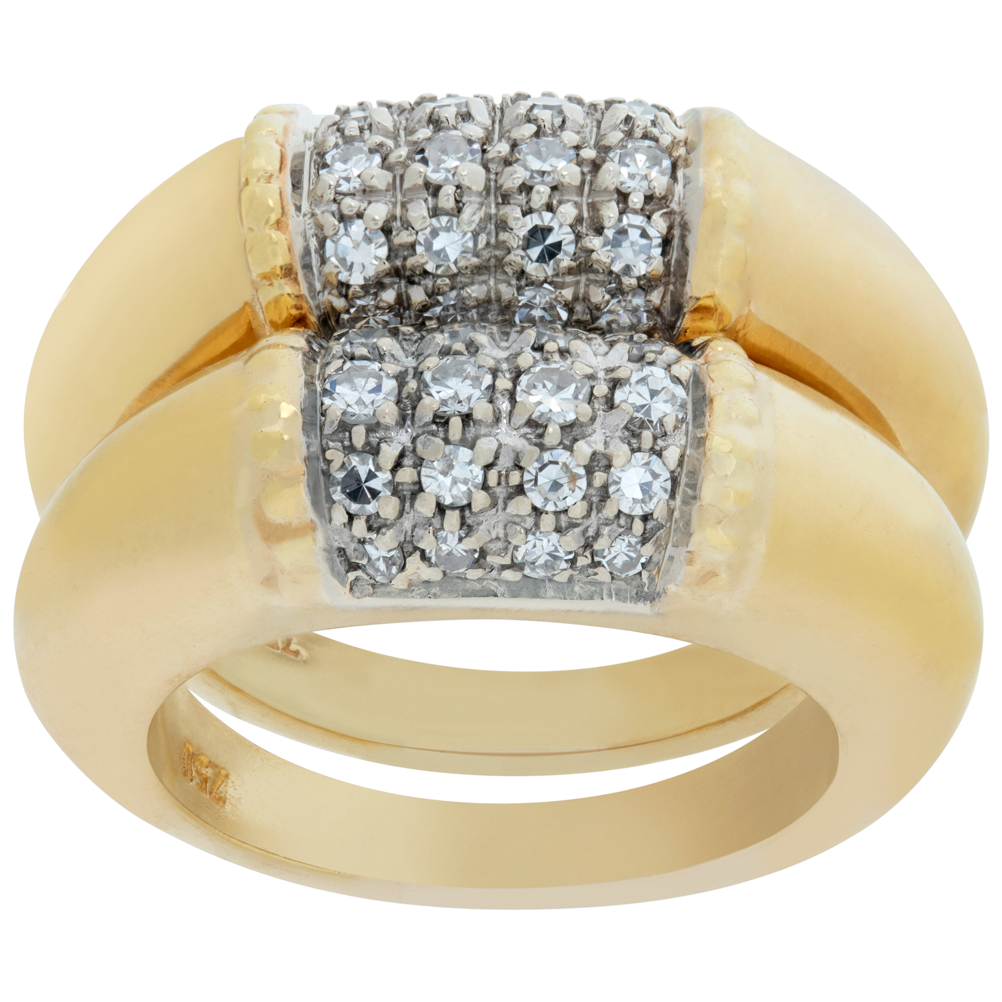 Two 18k yellow gold stackable rings. 1.00 carats in diamonds. Size 5 image 1