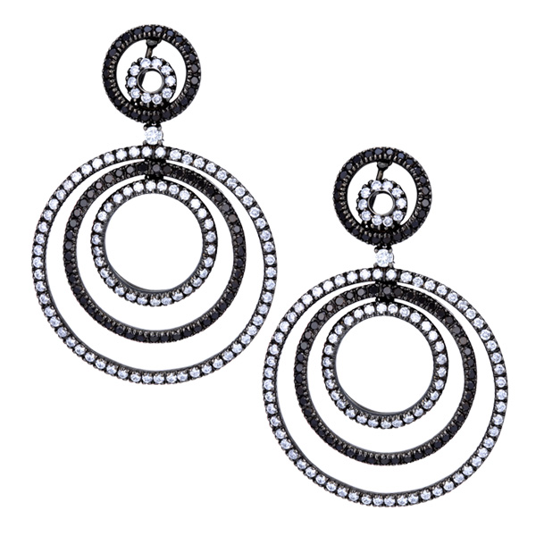 Black & white diamond earrings in 18k w/g image 1