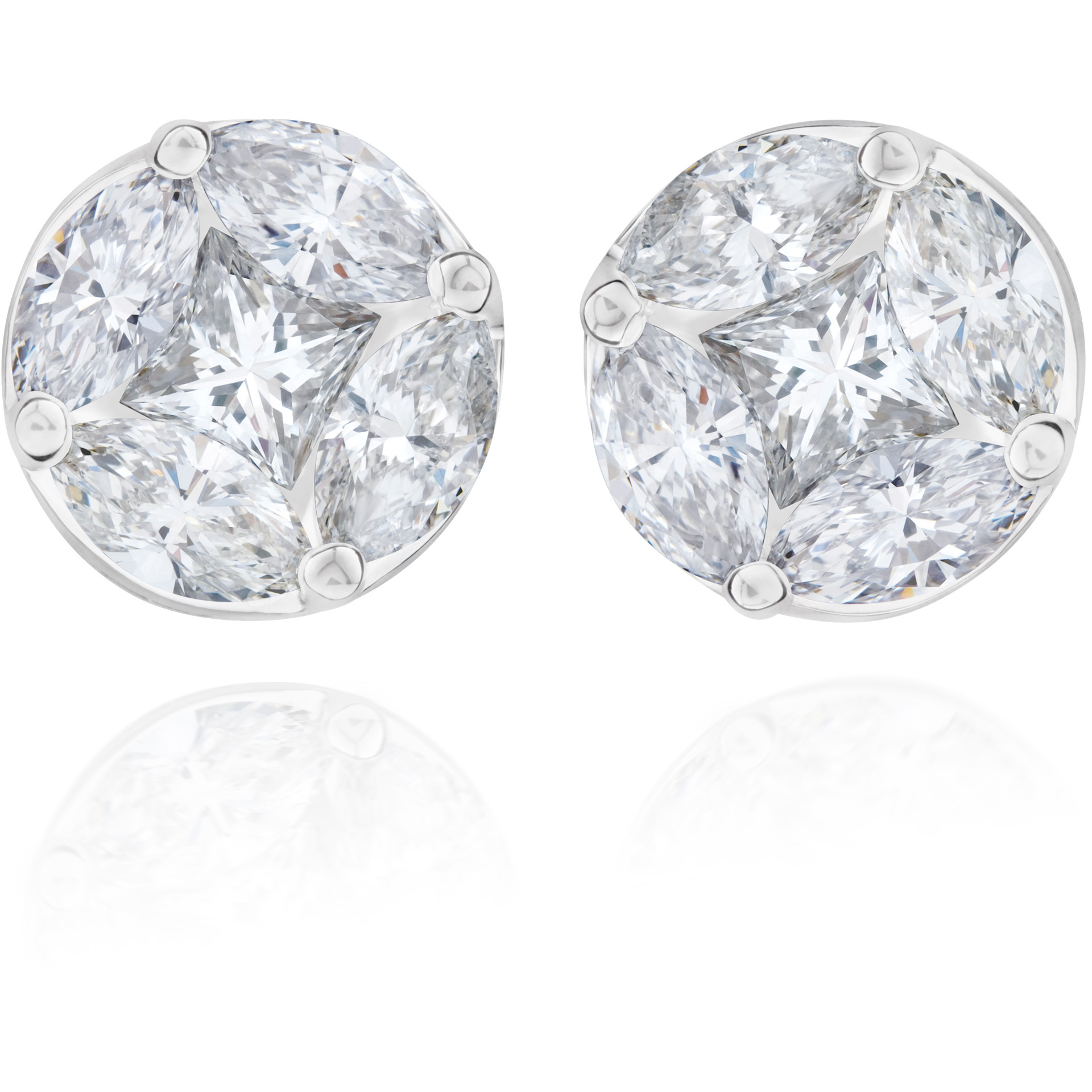 18k white gold diamond earrings image 1