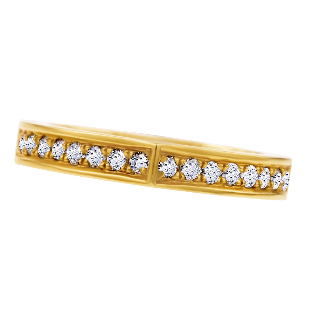 Cartier flat "C" 18k gold ring with 0.36 cts in diamonds image 1