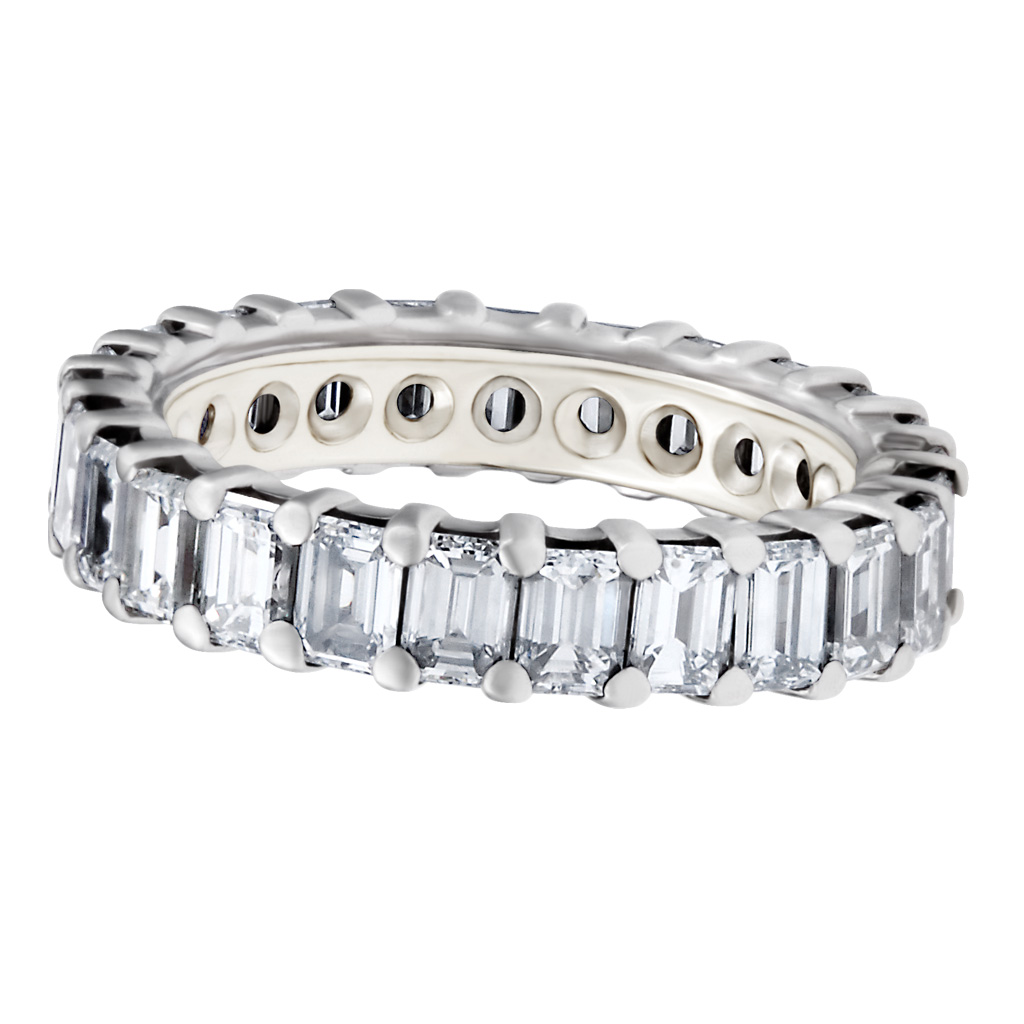 Eternity diamond ring in platinum image 1