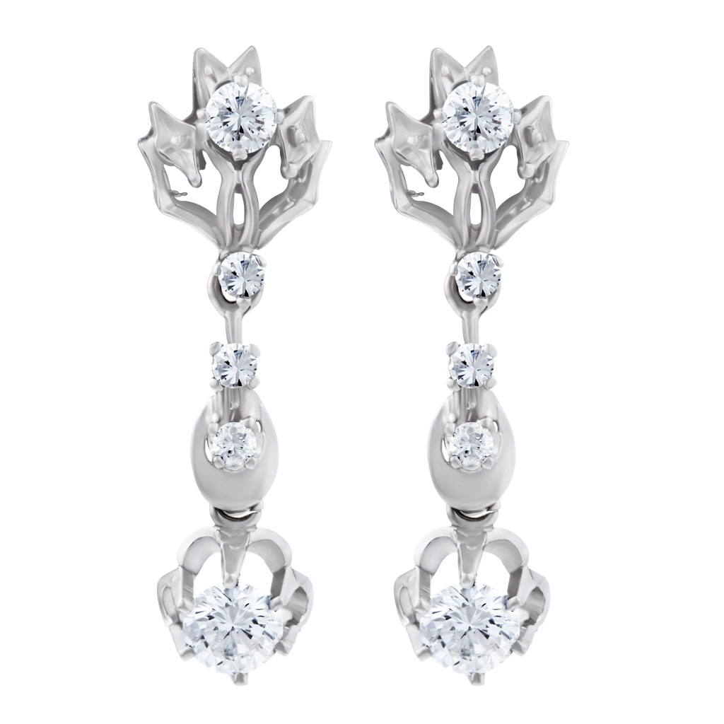 Diamond earrings in 18k white gold image 1