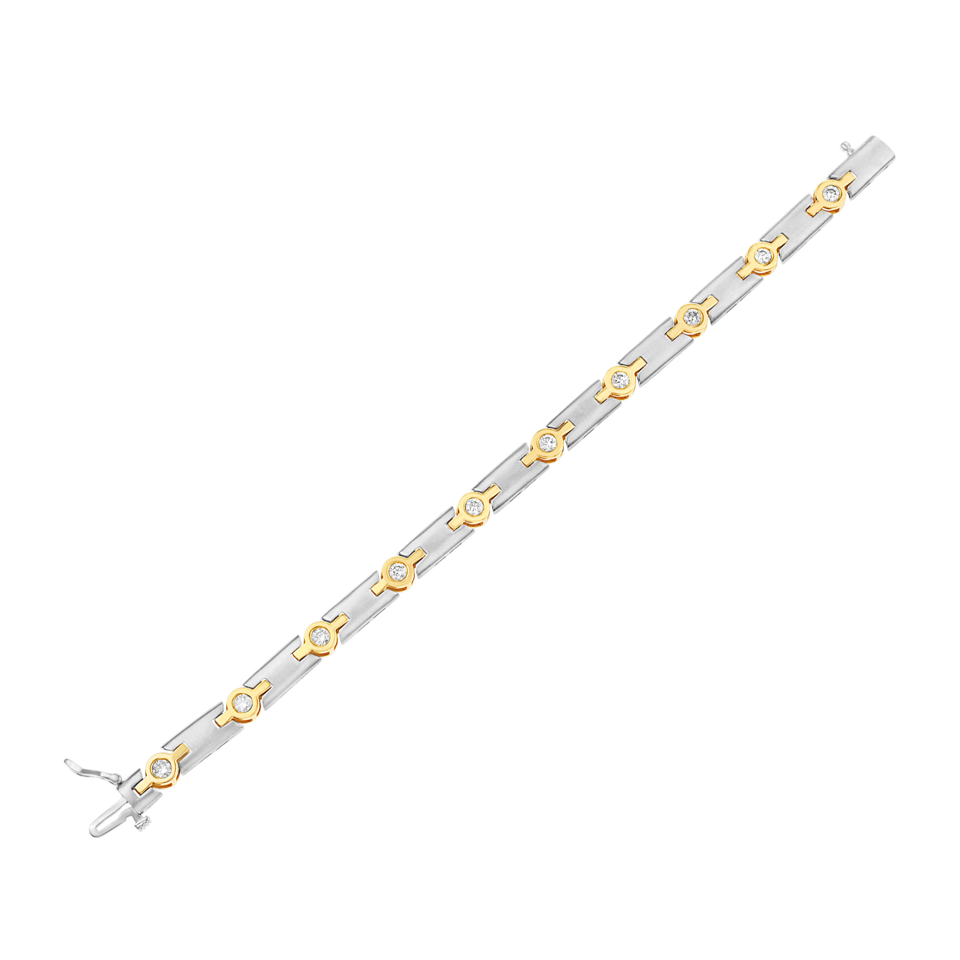 Diamond bracelet in 14k yellow & white gold. 1.50 carats in diamonds image 1