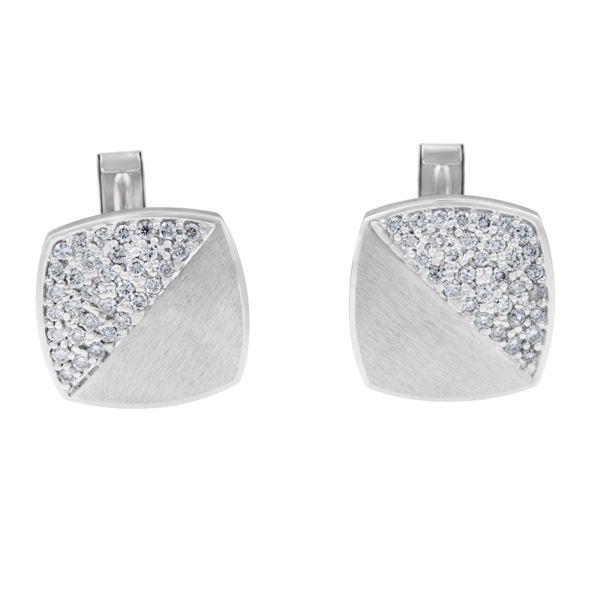 Cufflinks in 18k white gold with 1.05 carats in diamonds image 1