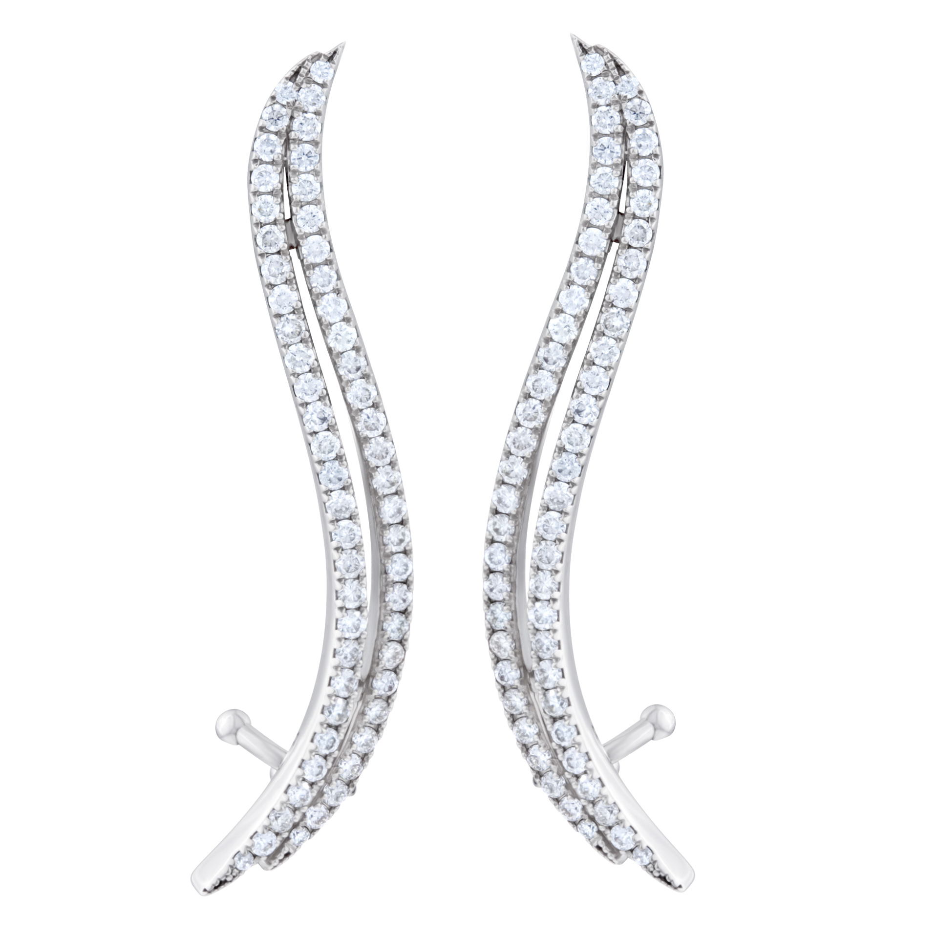 18k white gold diamong earrings with 0.82 carats in diamonds image 1