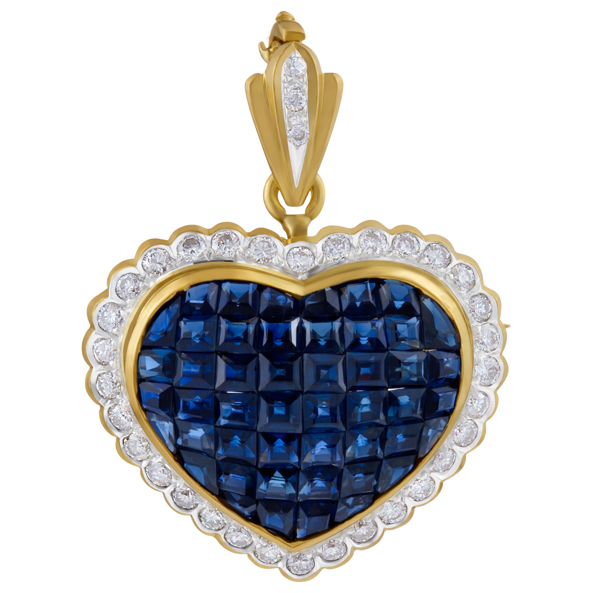 Sapphire & diamond pendant/pin image 1