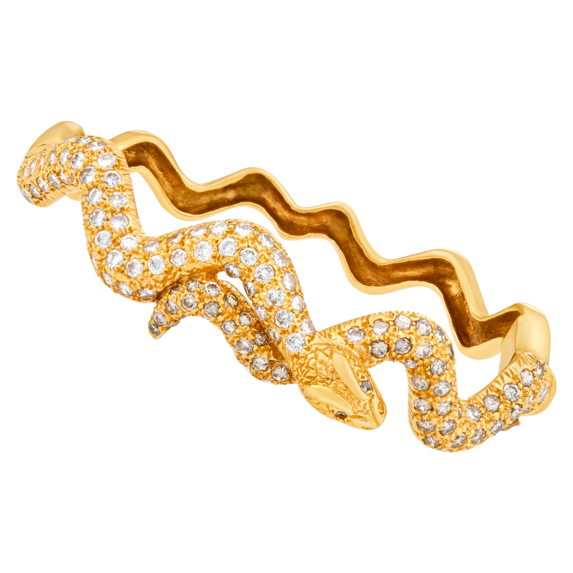Sazingg 18k serpent bangle with app. 3 carats in diamonds image 1
