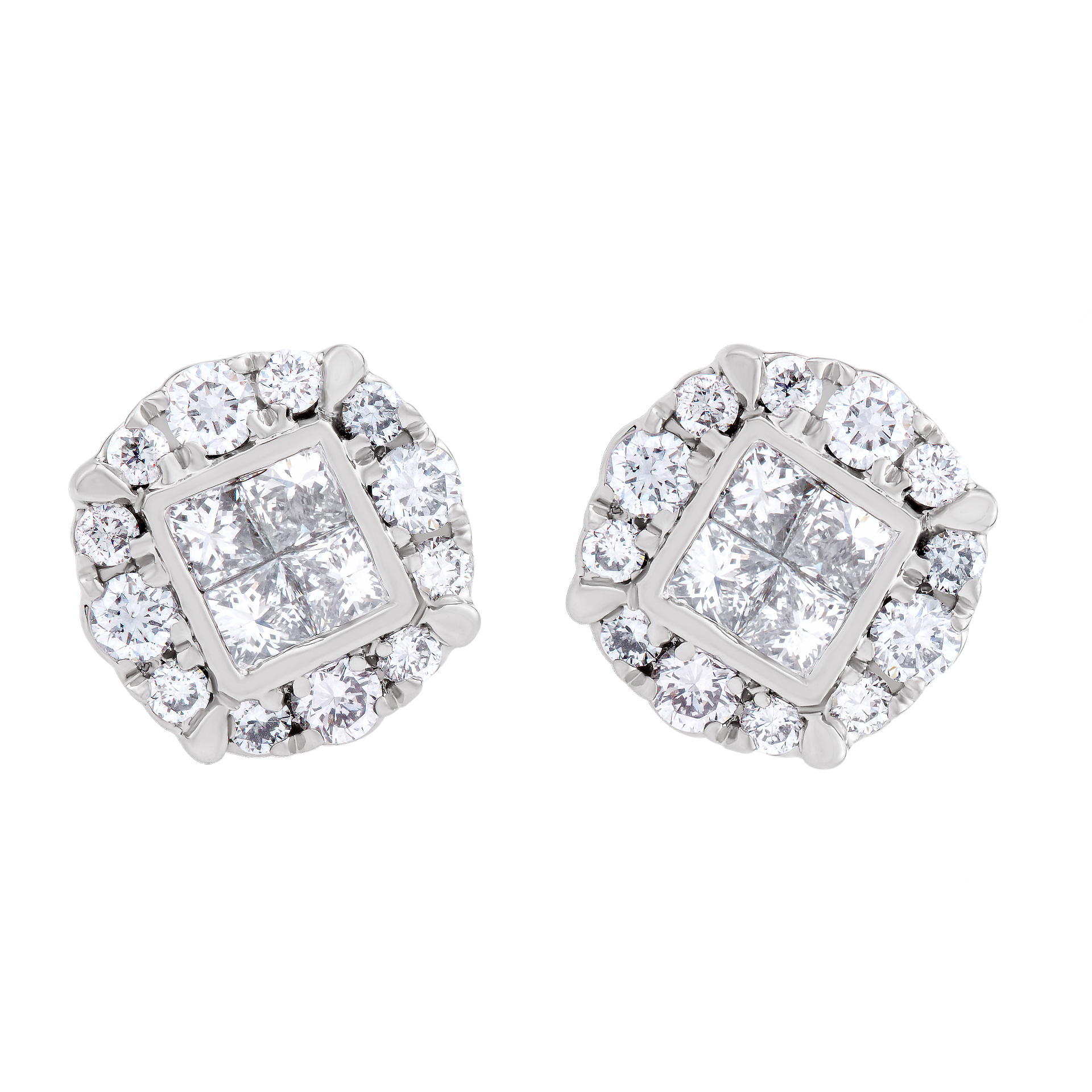 Diamond studs in 18k white gold. 1.01 carats image 1