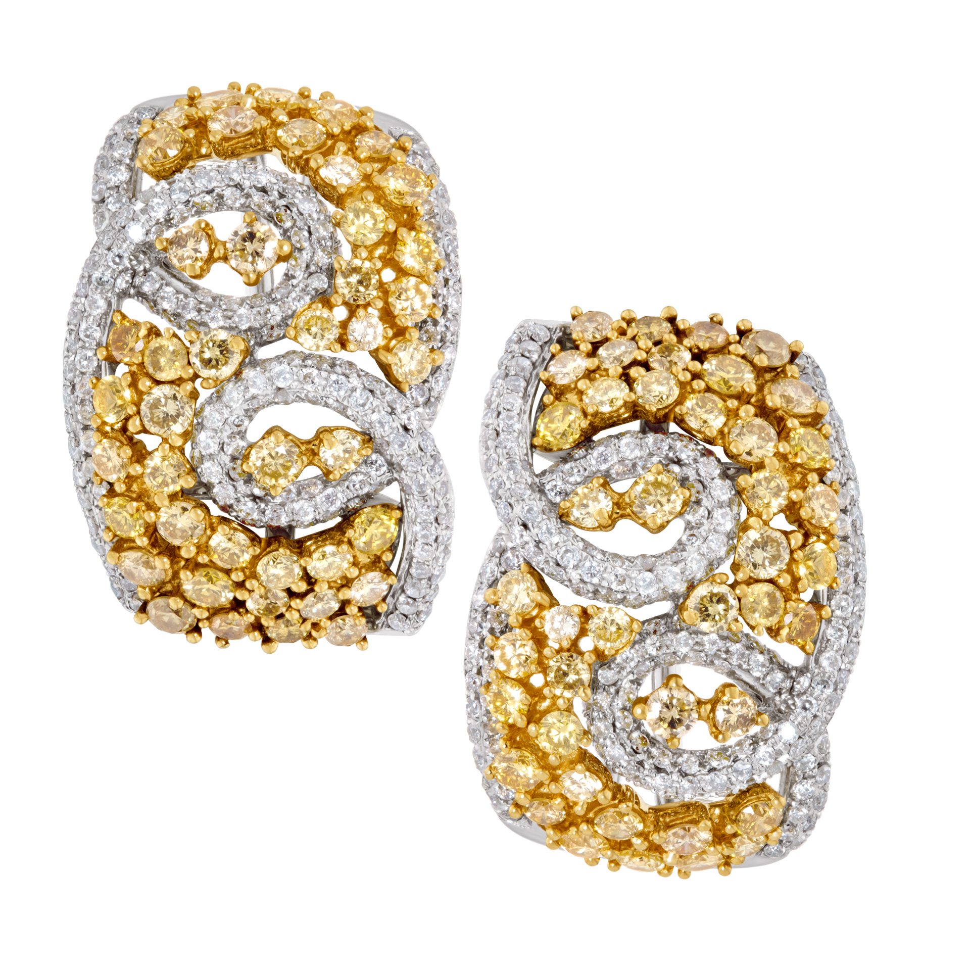 Diamond Huggies Style Earrings Set In 18k White Gold image 1
