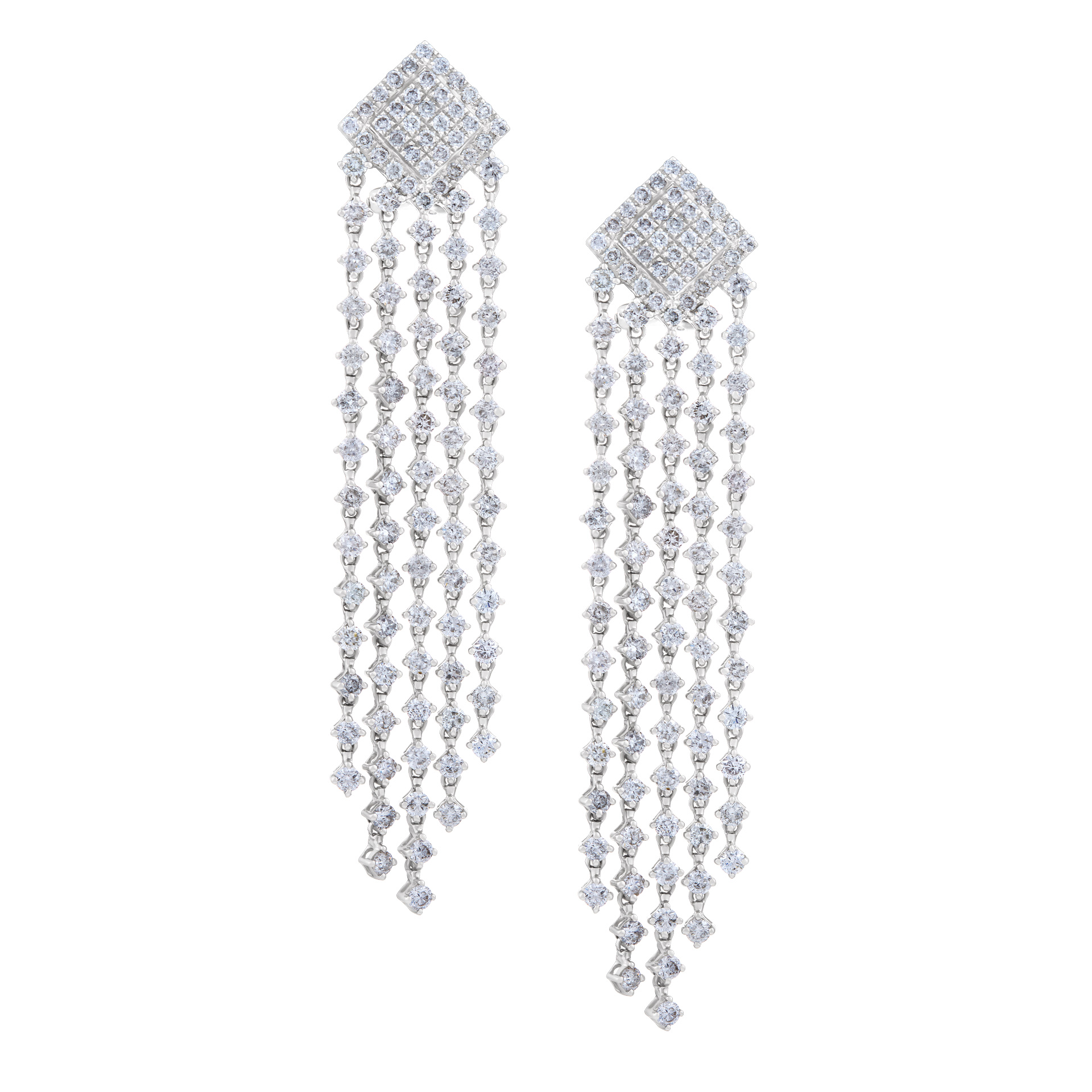 Ladies dazzling diamond earrings set in 18k white gold image 1