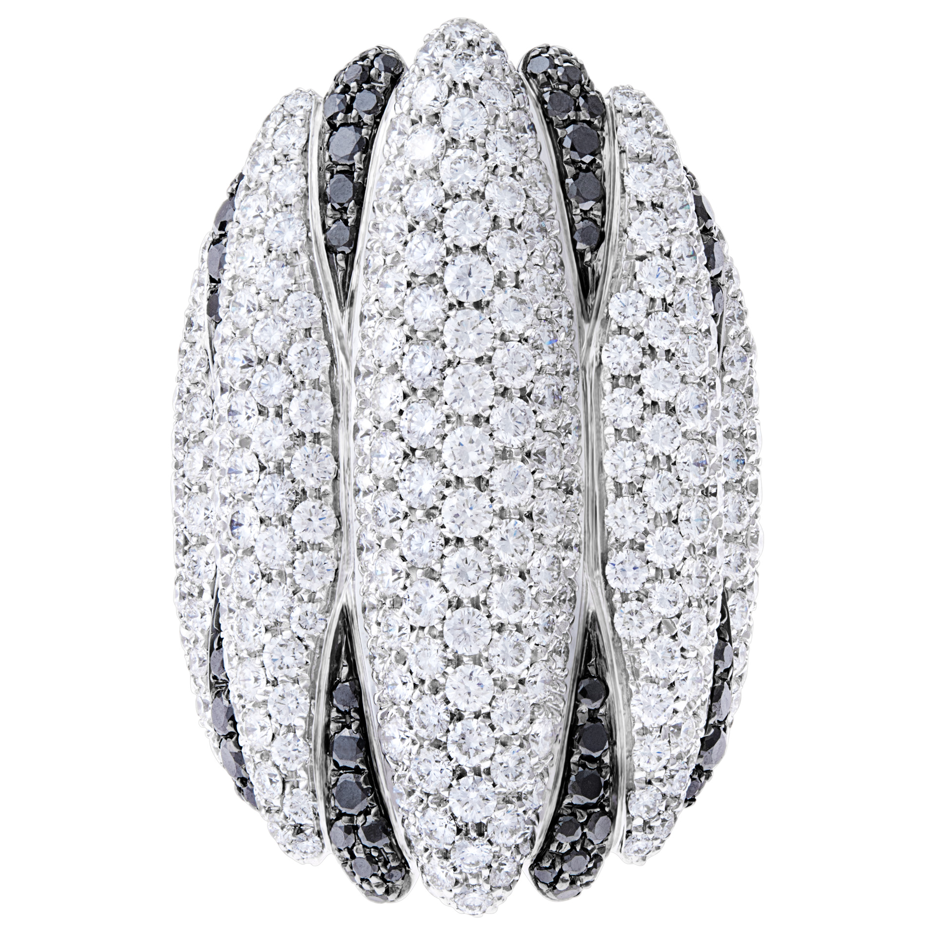 Stylish 18k white gold black and white diamond designer ring by Palmiero J.D. image 1