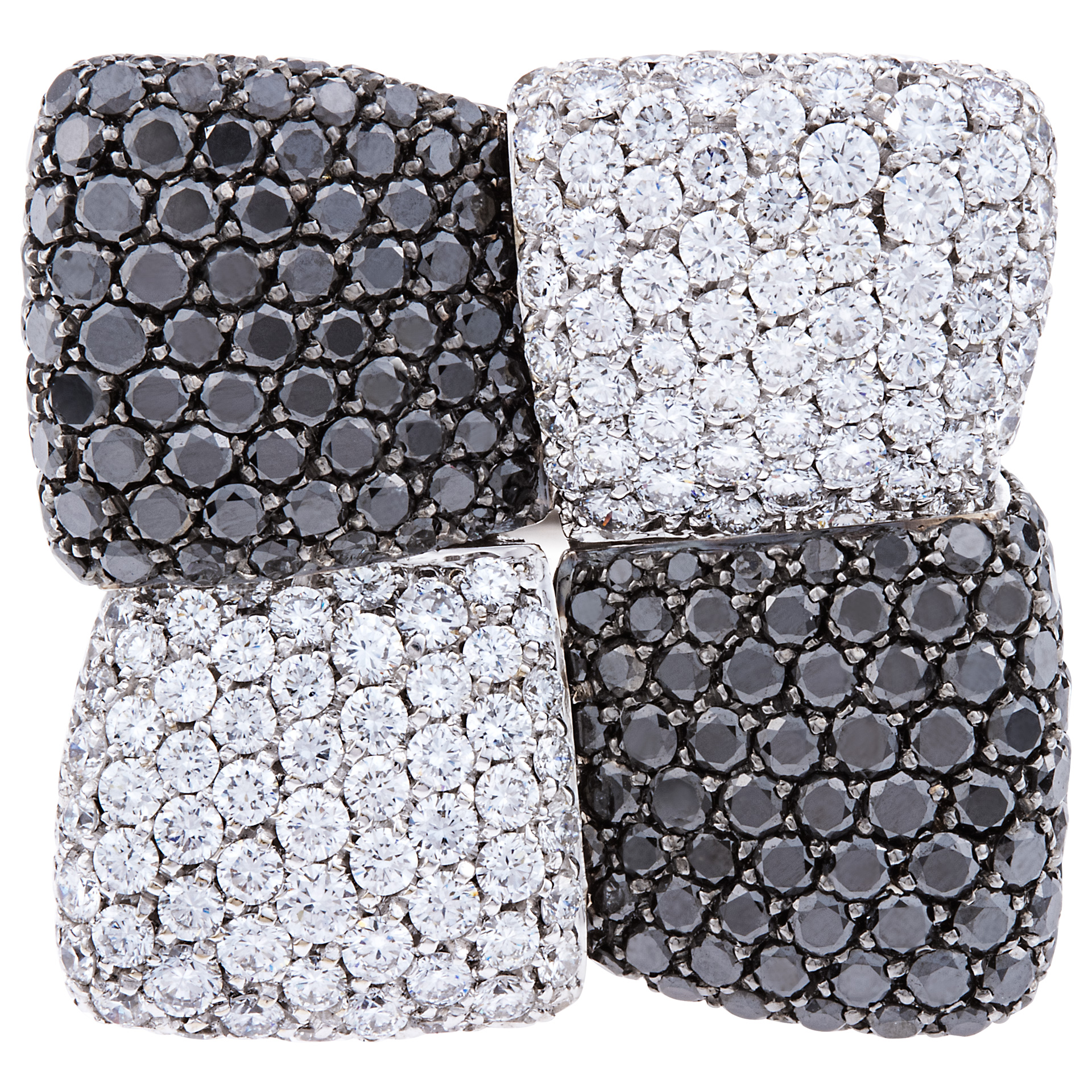 Palmiero J.D. 18k white gold ring with white and black diamonds. approx. 14.18 carats image 1