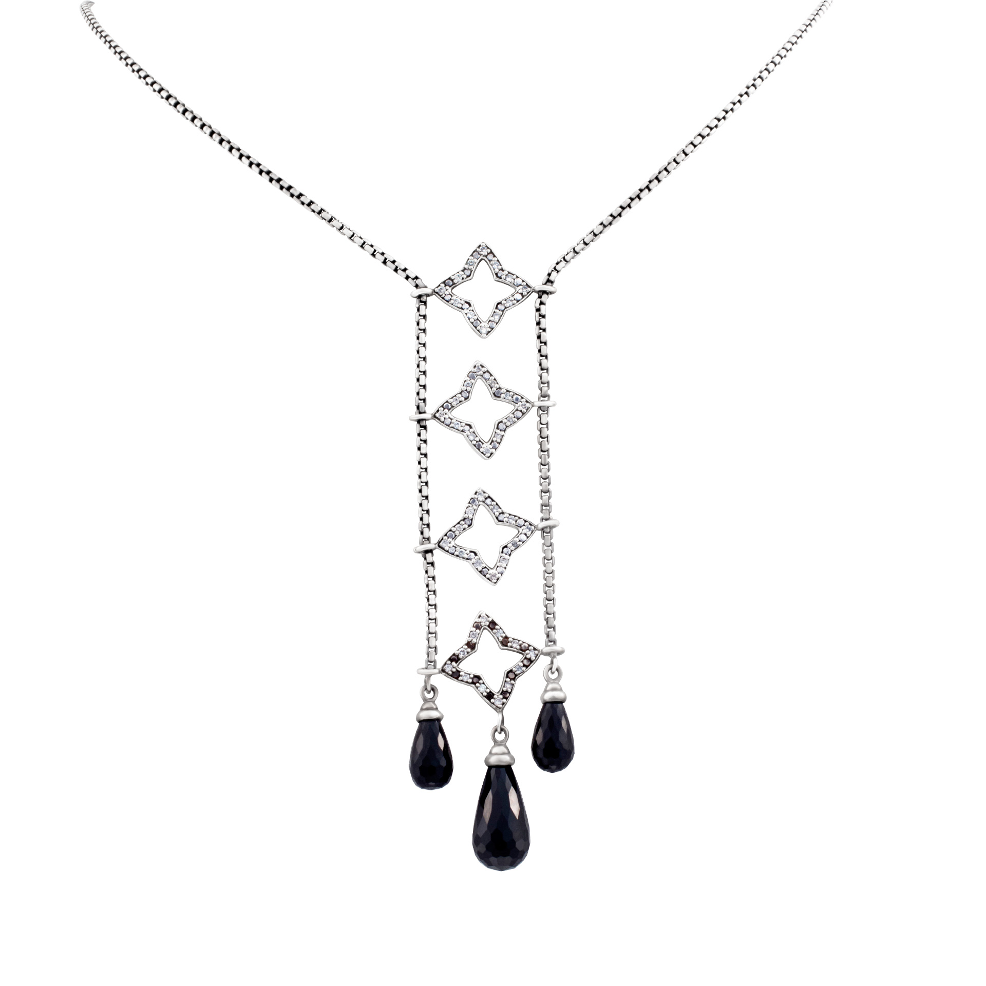 David Yurman necklace with diamond stars image 1