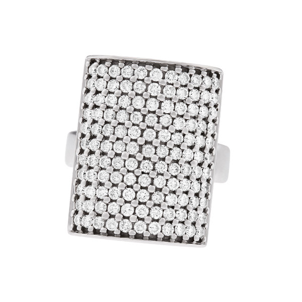 Pave diamond ring in 18k white gold. 1.50 carats (G-H color, VS clarity). SIze 5.25 image 1
