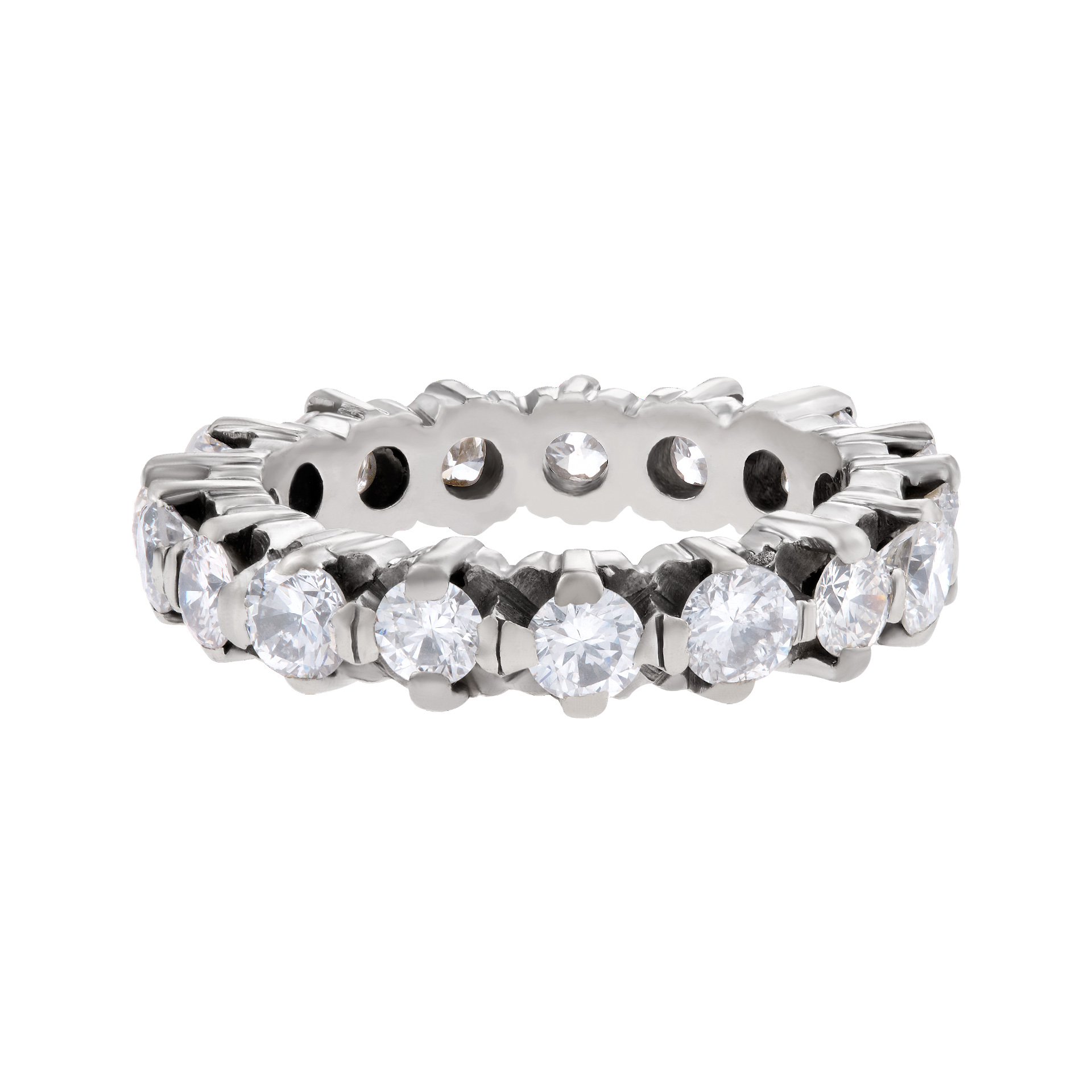 Eternity band in 18k white gold approx 2.5 cts in diamonds H-I color, SI1 clarity image 1