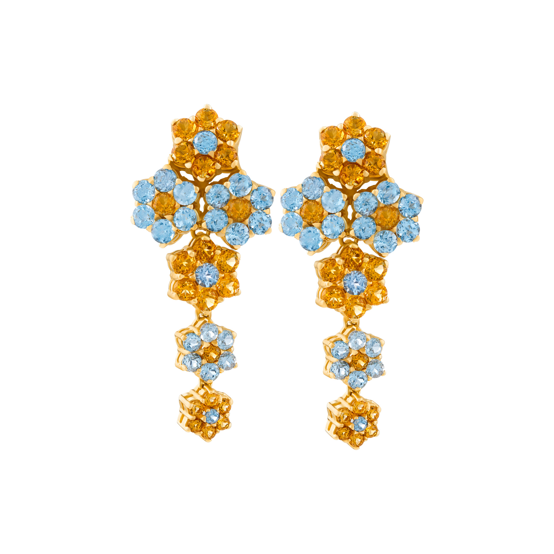  Dangle earrings mounted in 18k gold image 1
