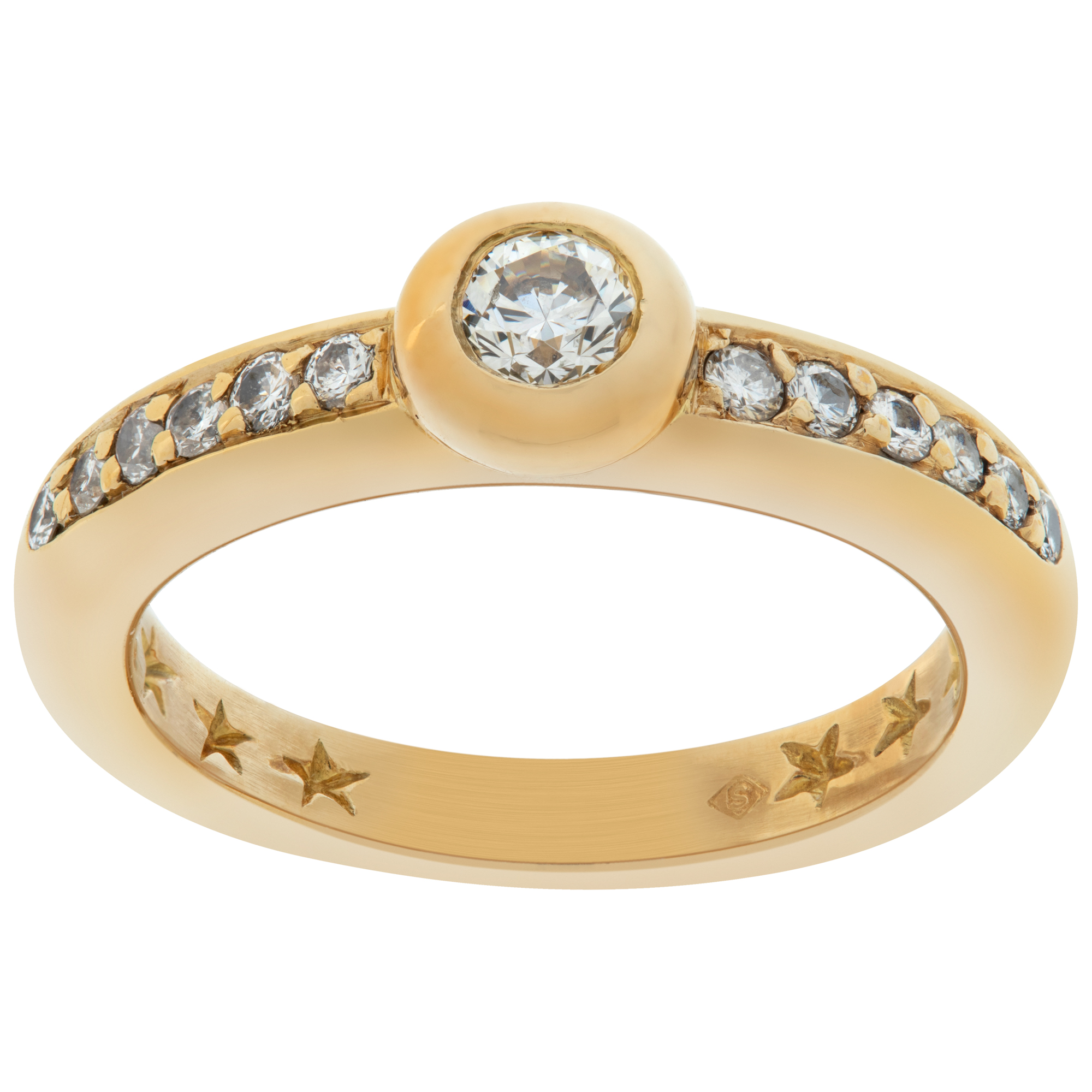 Simple & elegant diamond ring in 18k yellow gold. 0.50 carats. Size 5 image 1
