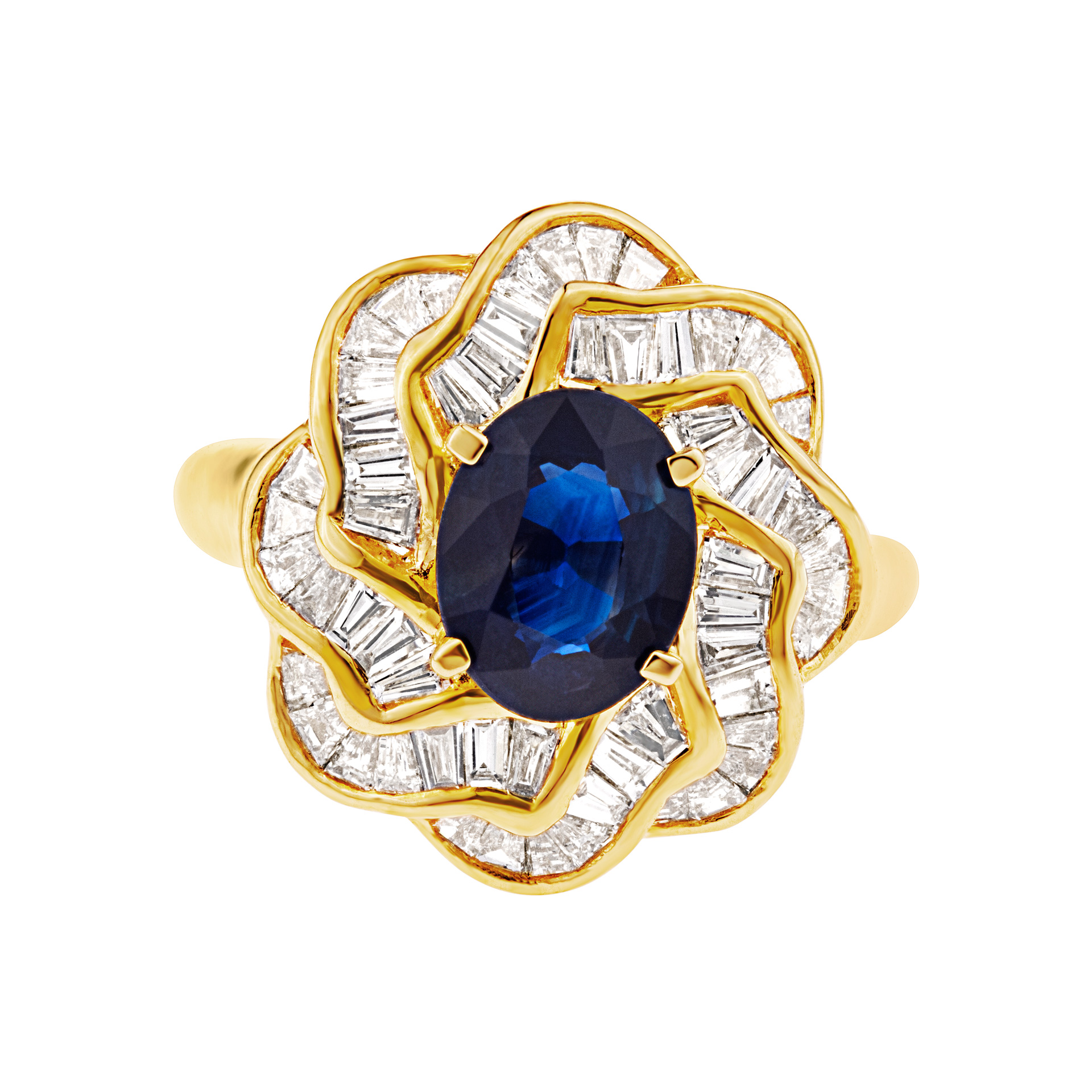Sapphire & diamond ring in 18k image 1