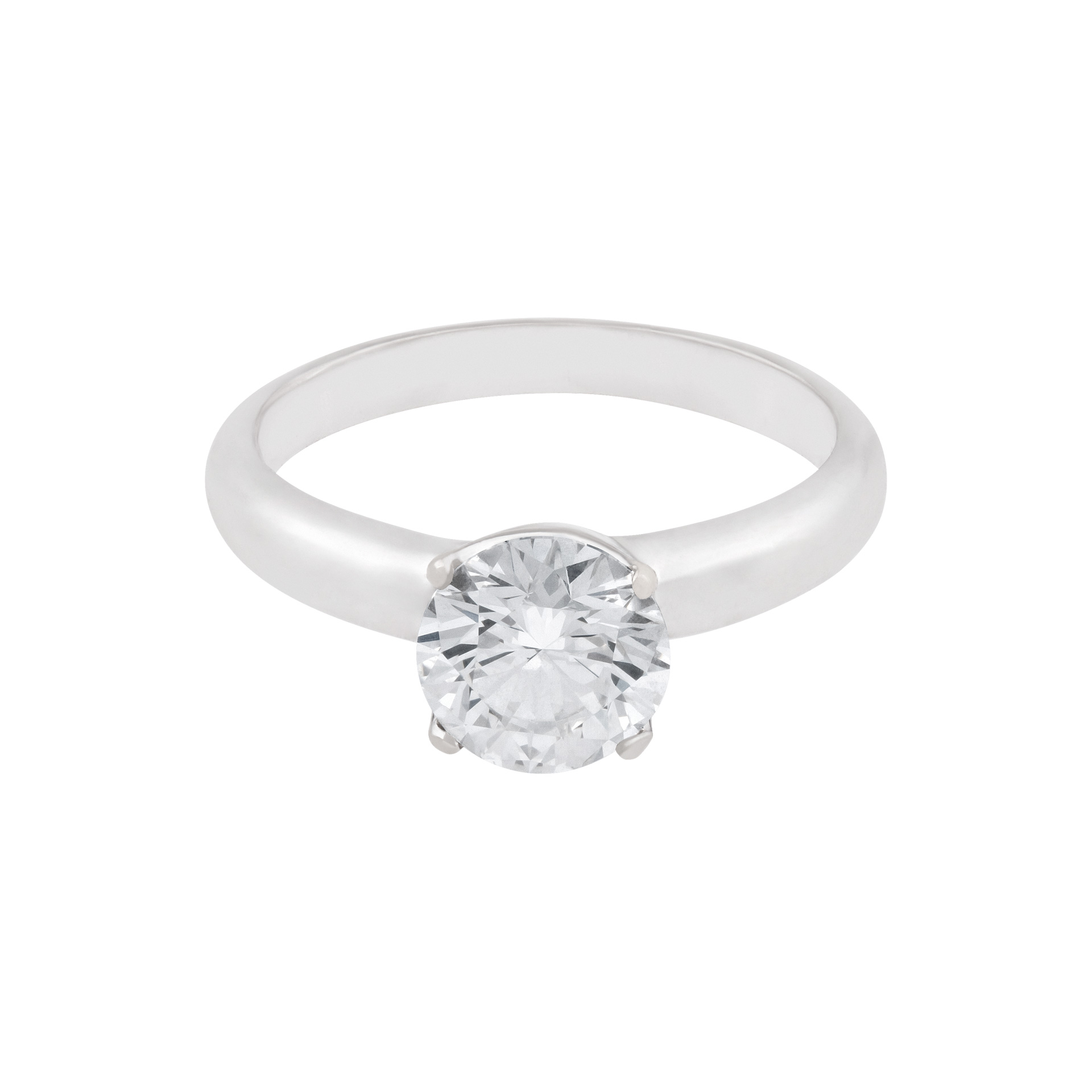 GIA Certified Round Diamond 1.16 Carats (F Color, VS2 Clarity) ring set in 18k white gold. Size 4.5 image 1