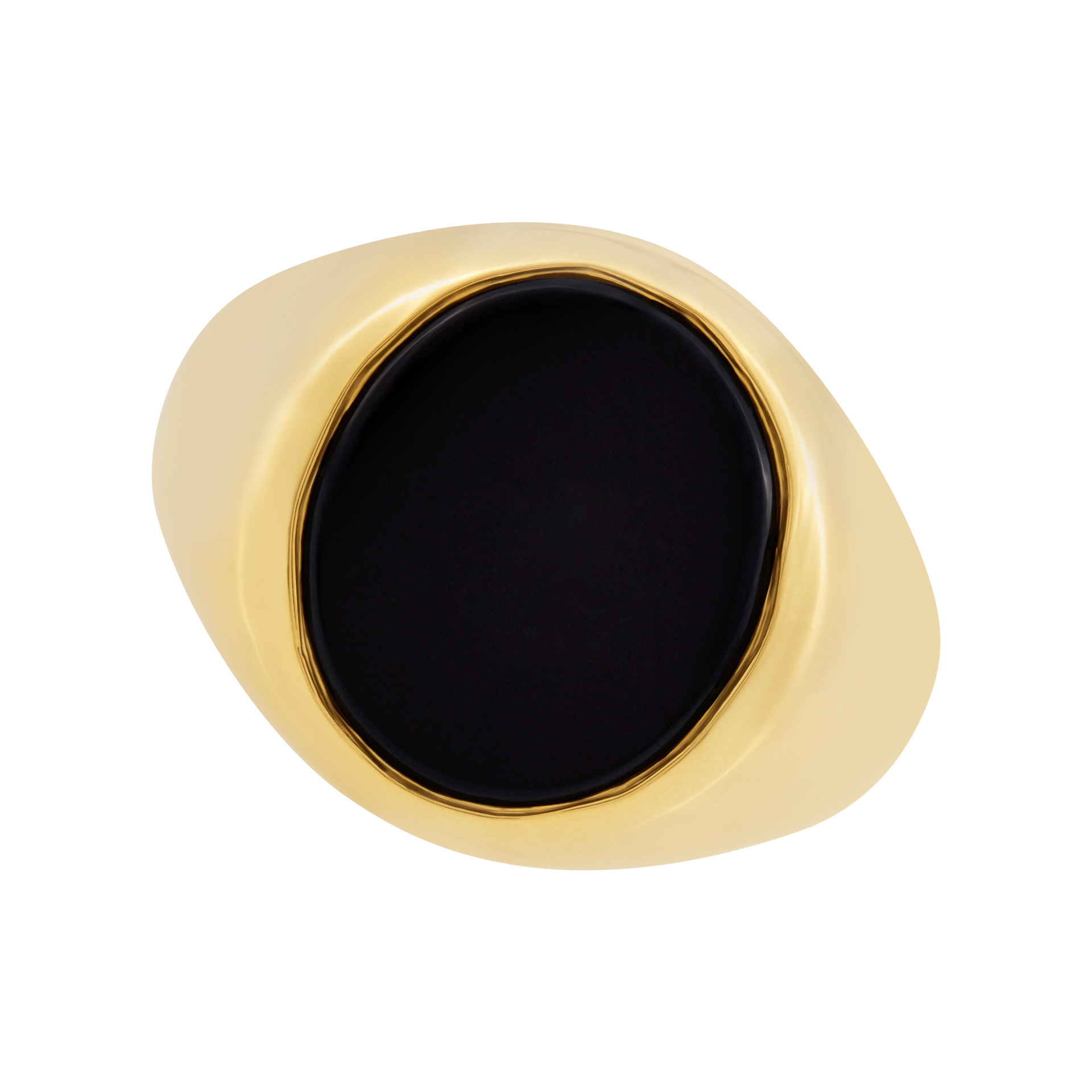Simple & handsome Onyx great pinky ring 18k. Size 7.5. image 1