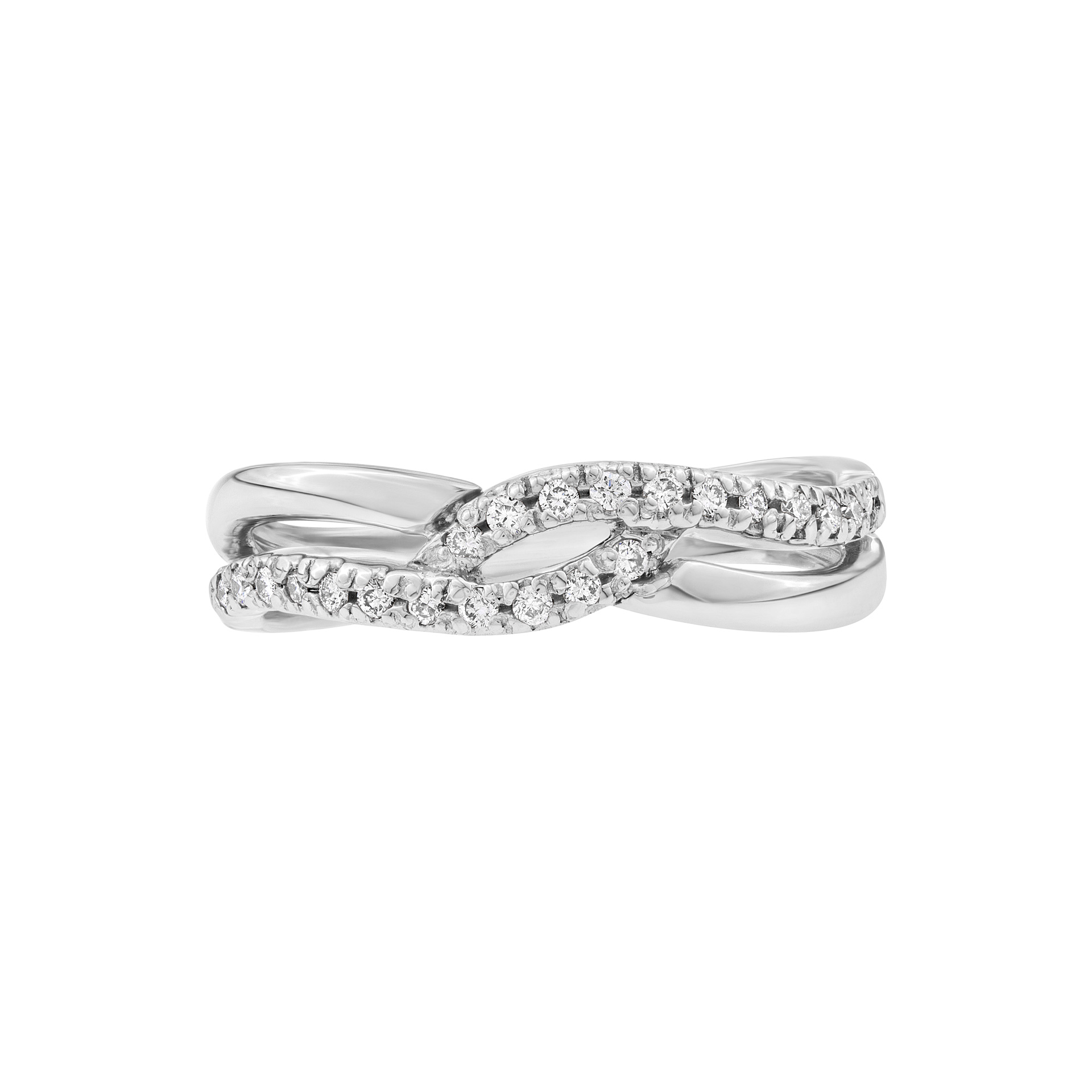 18K white gold ring with diamonds image 1