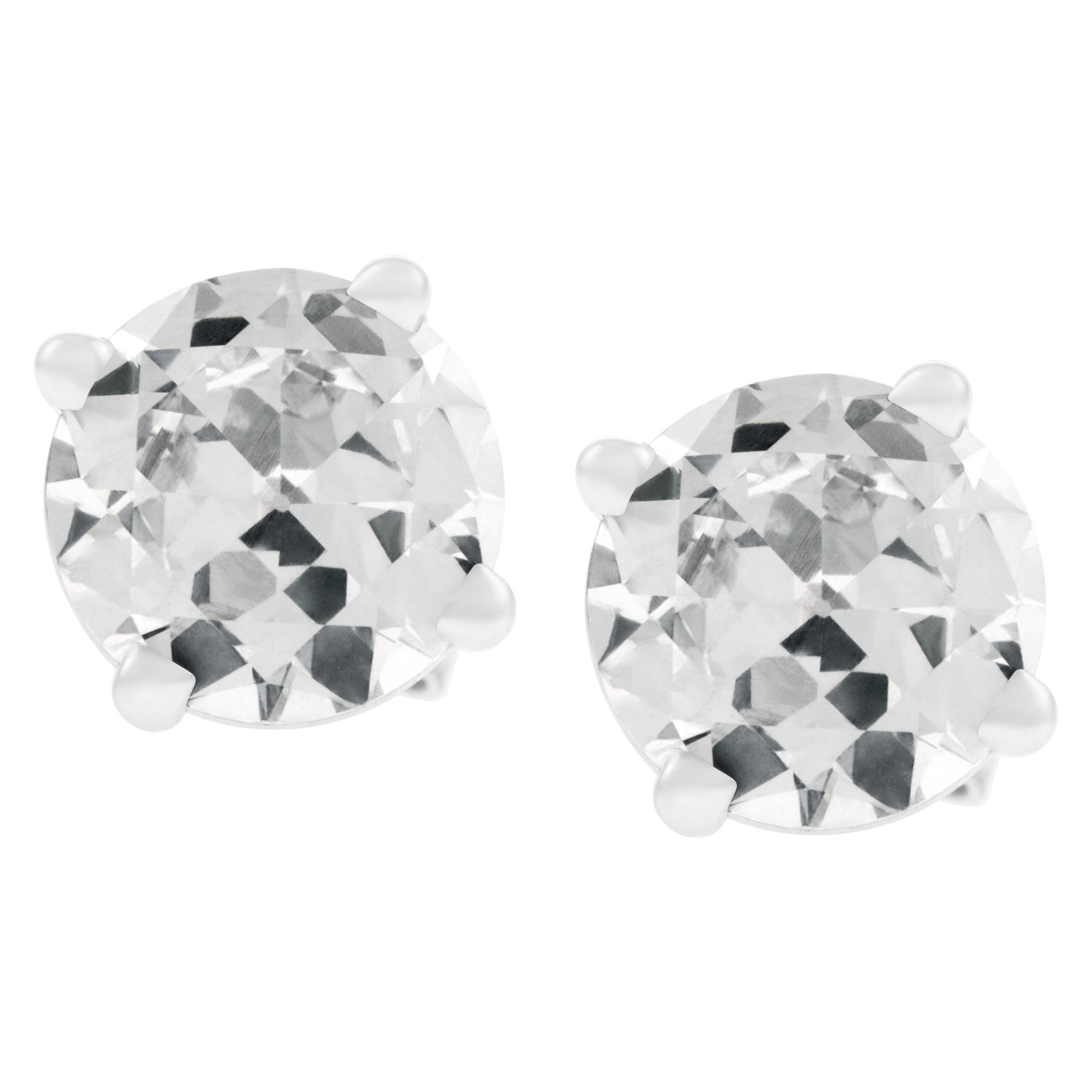GIA Certified Round Diamond Studs .93 cts F Color VS Clarity .89cts E Color SI-1 Clarity image 1