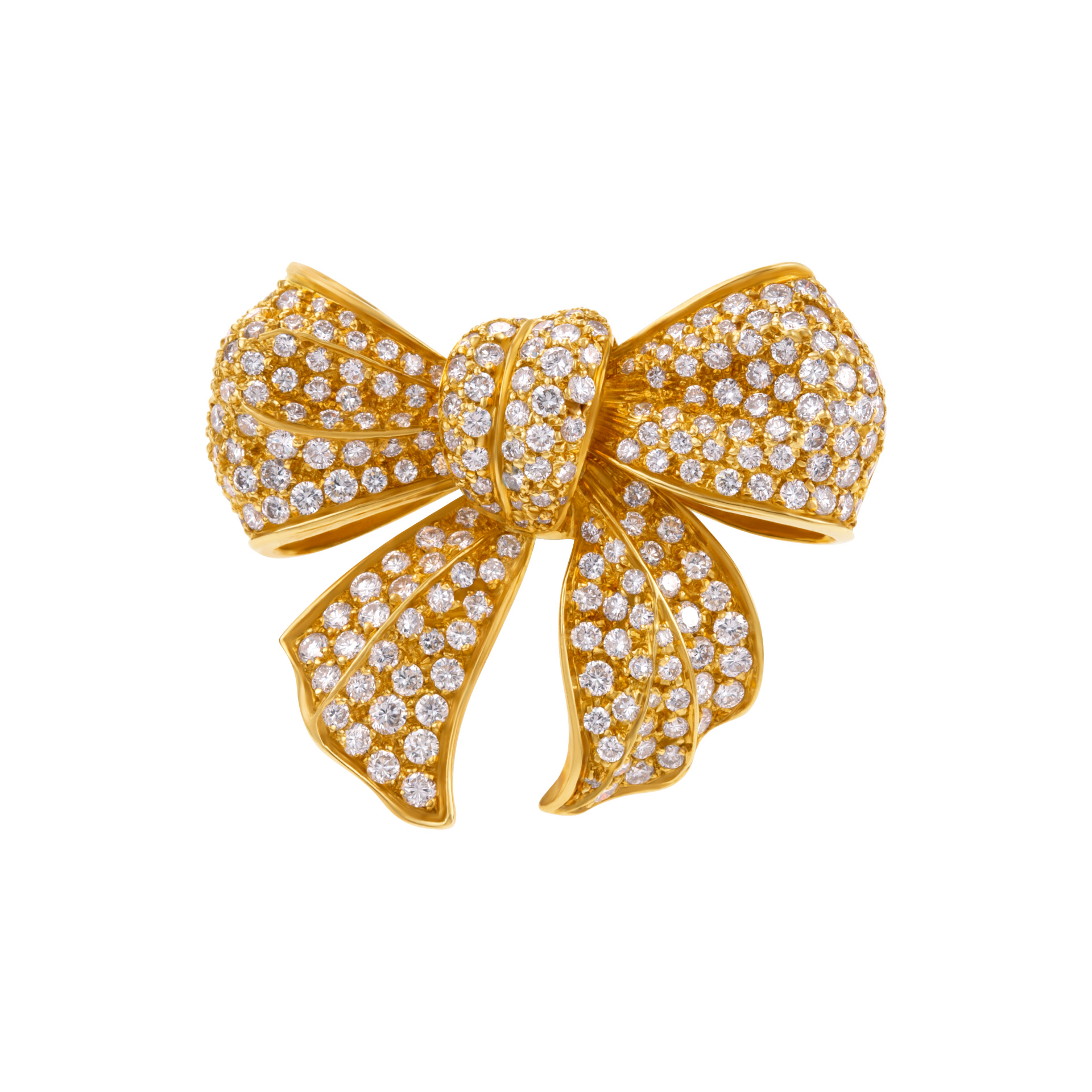 Chanel diamond bow broach in 18K gold image 1