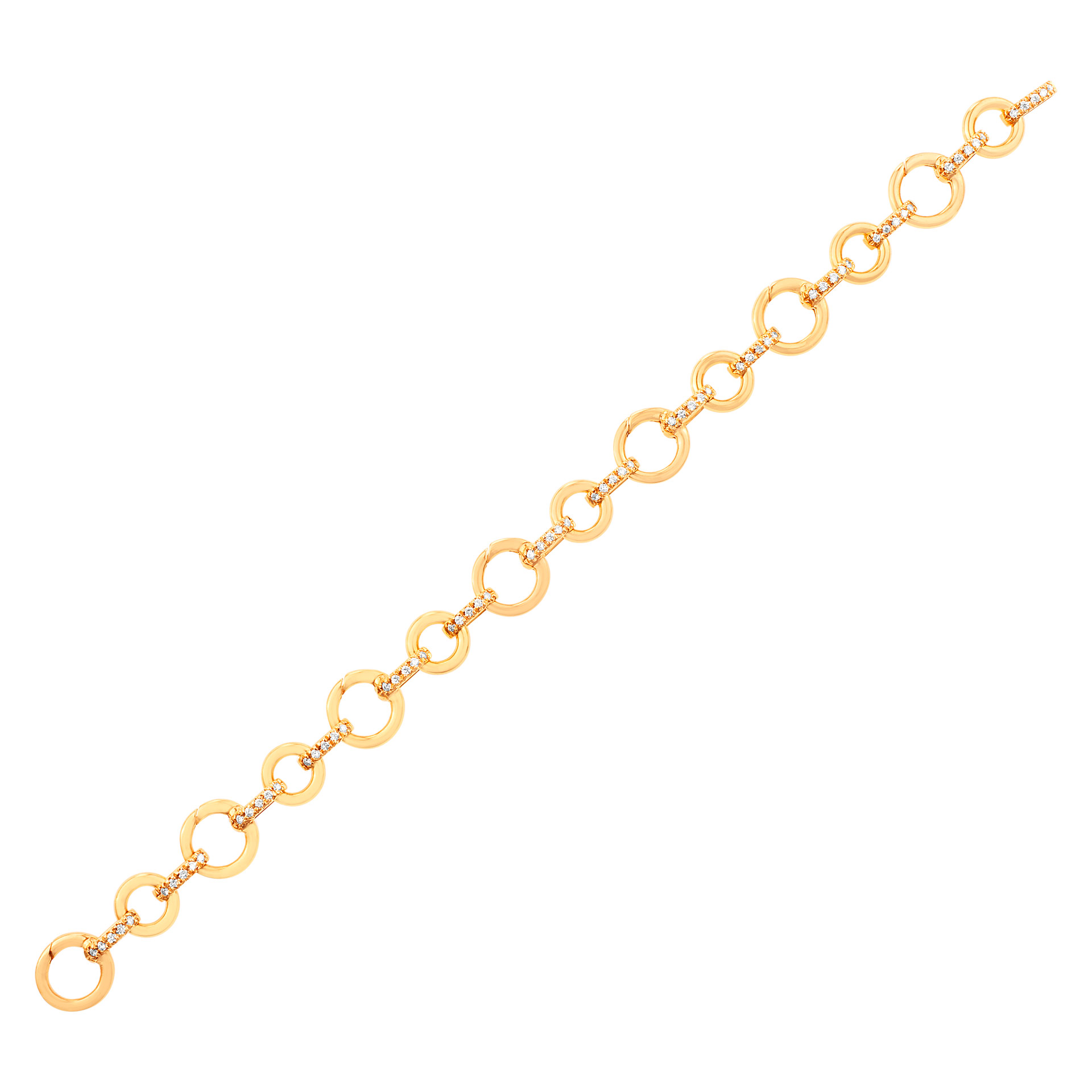 Aaron Basha 18k pink gold chain bracelet with diamonds image 1