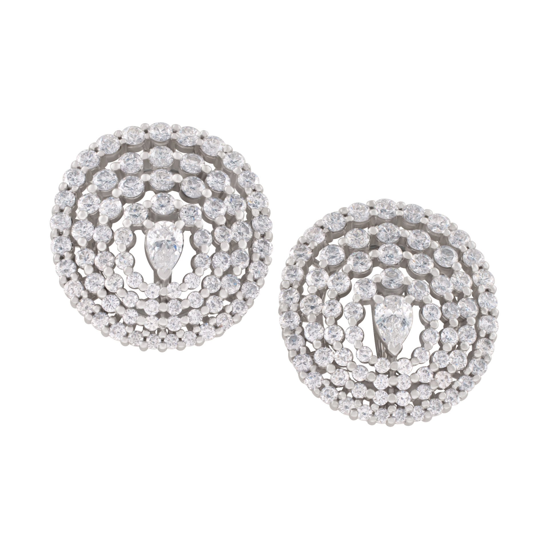 Diamond earrings in 18K white gold. 2.79 carats in white clean diamonds image 1