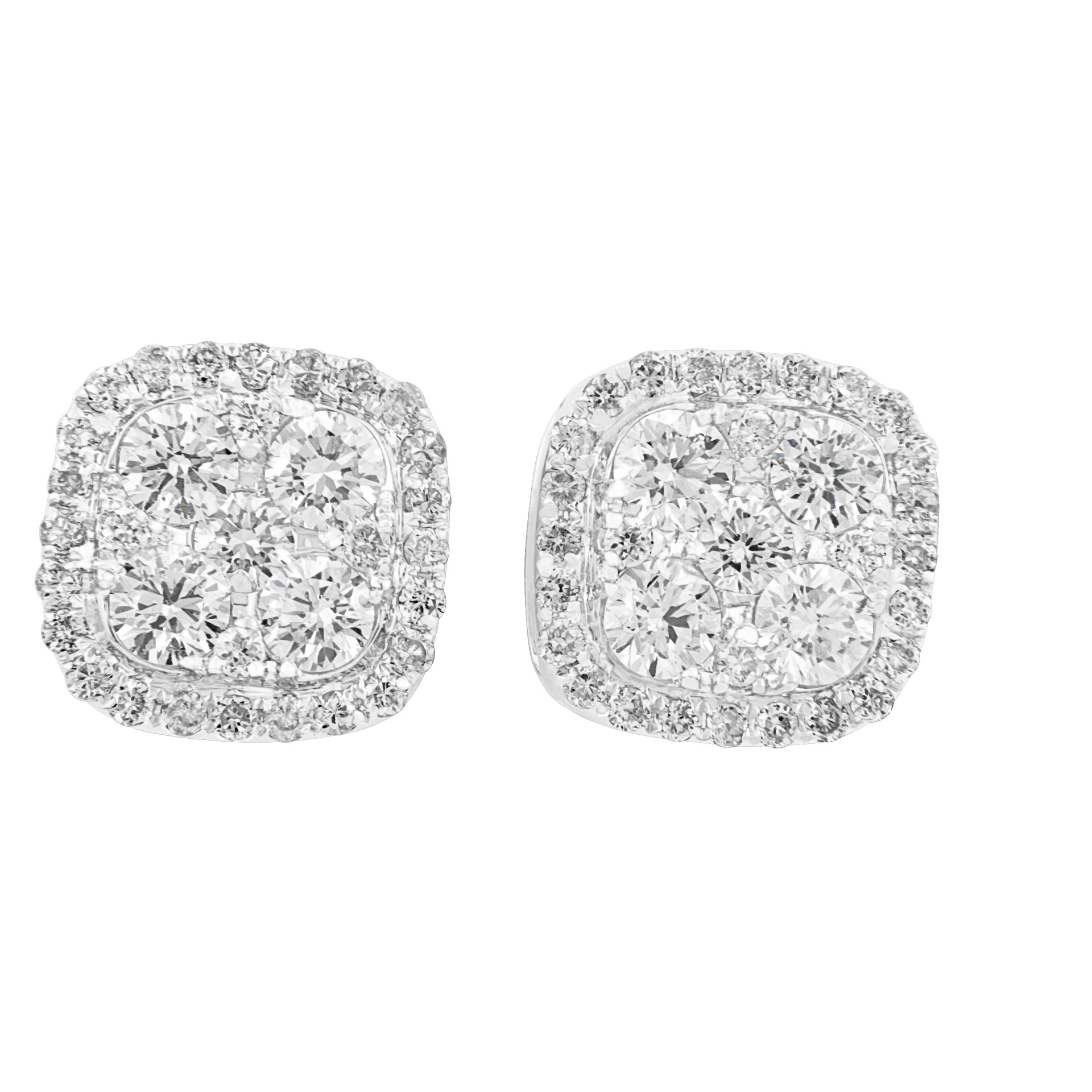 Illusion studs in 18K white gold image 1