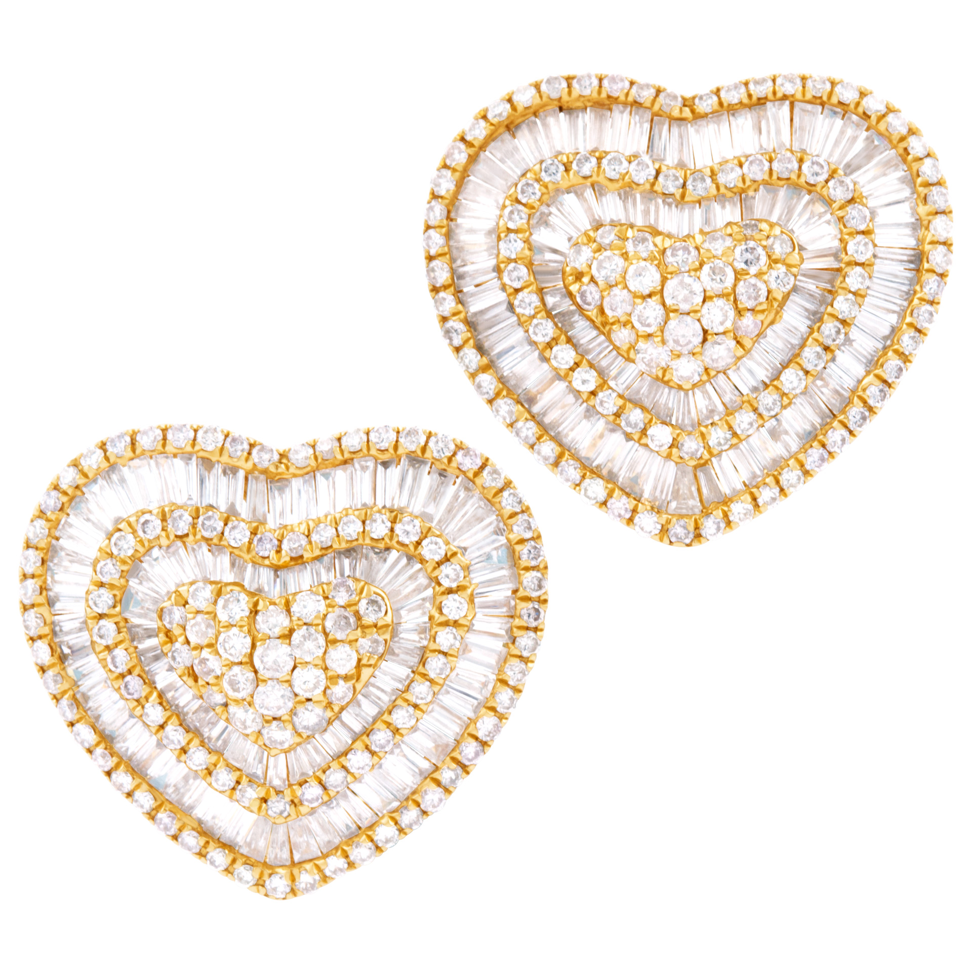 Diamond heart earrings in 18K image 1