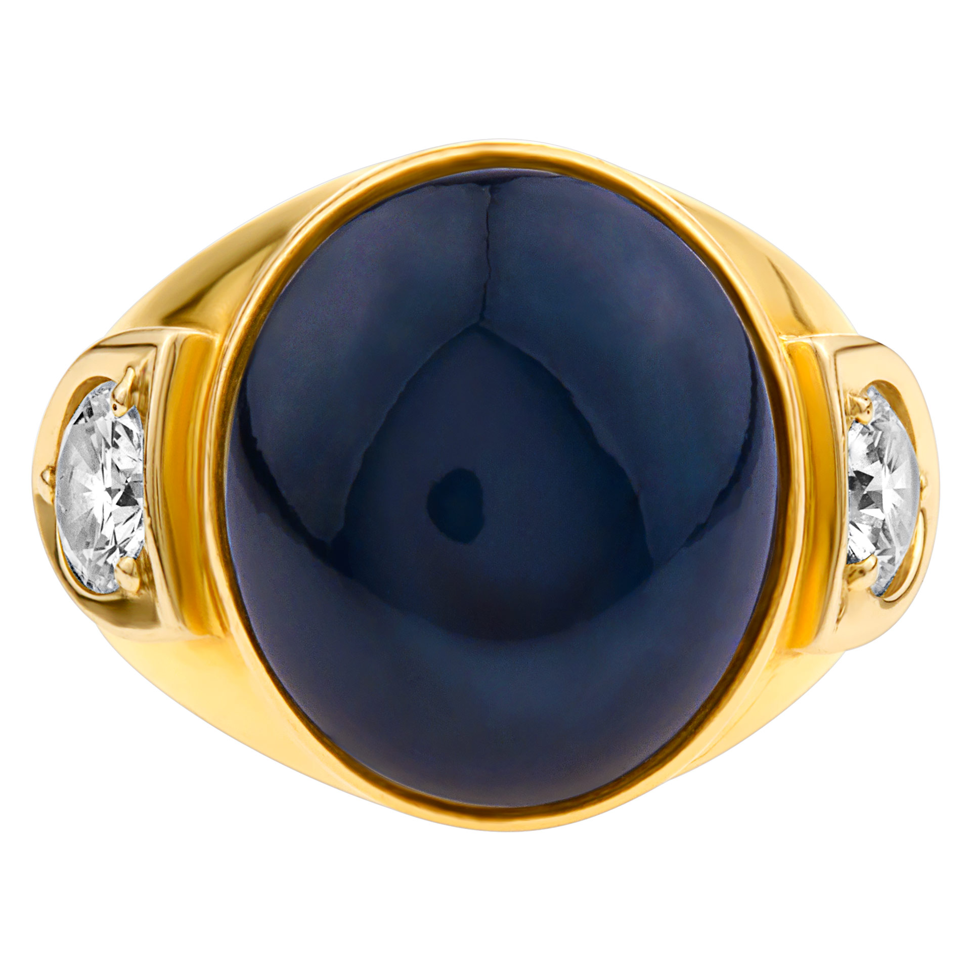 Star Sapphire ring set in 14k yellow gold image 1
