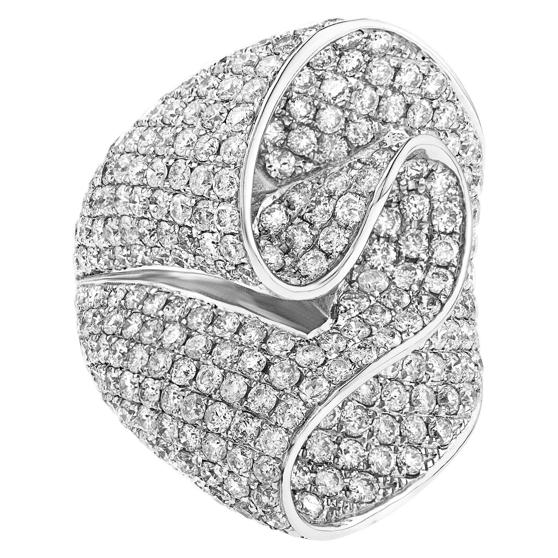 Magnificent pave diamond ring with 5.98 carats of round clean diamonds in 14k image 1
