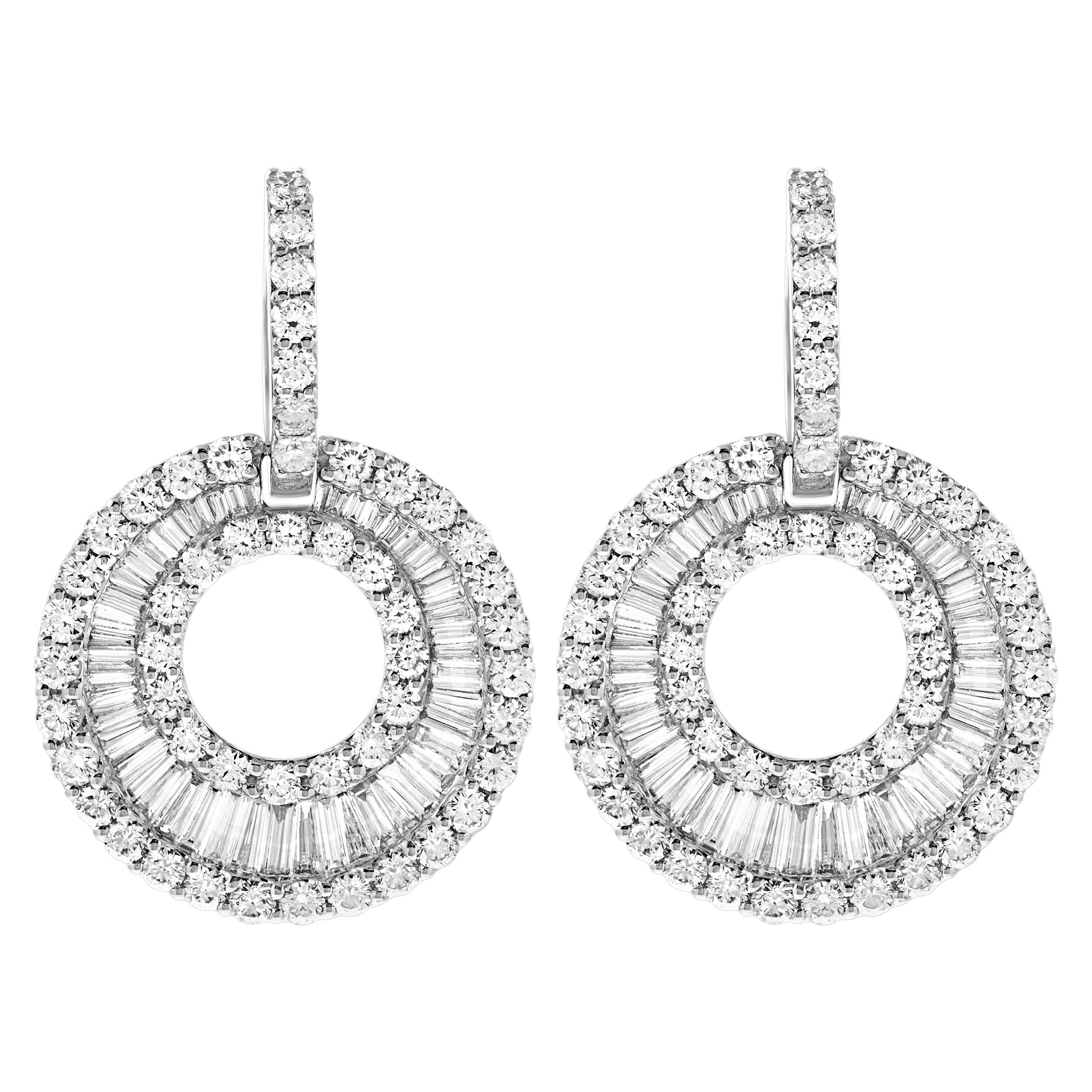 Sparkling diamond earrings in 18k white gold image 1