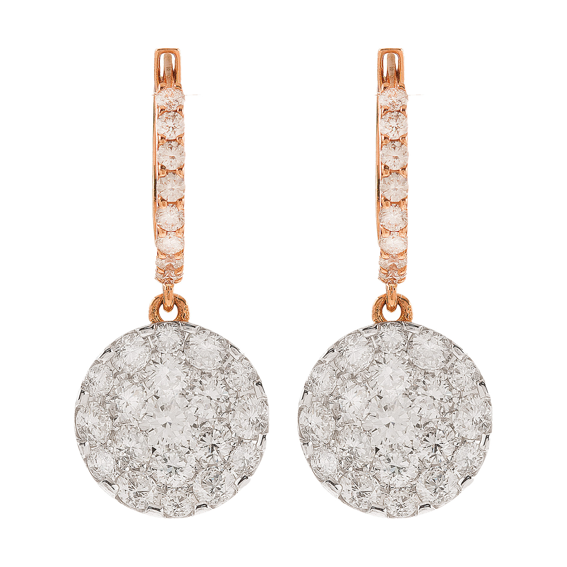 Diamond earrings in 18k rose gold image 1