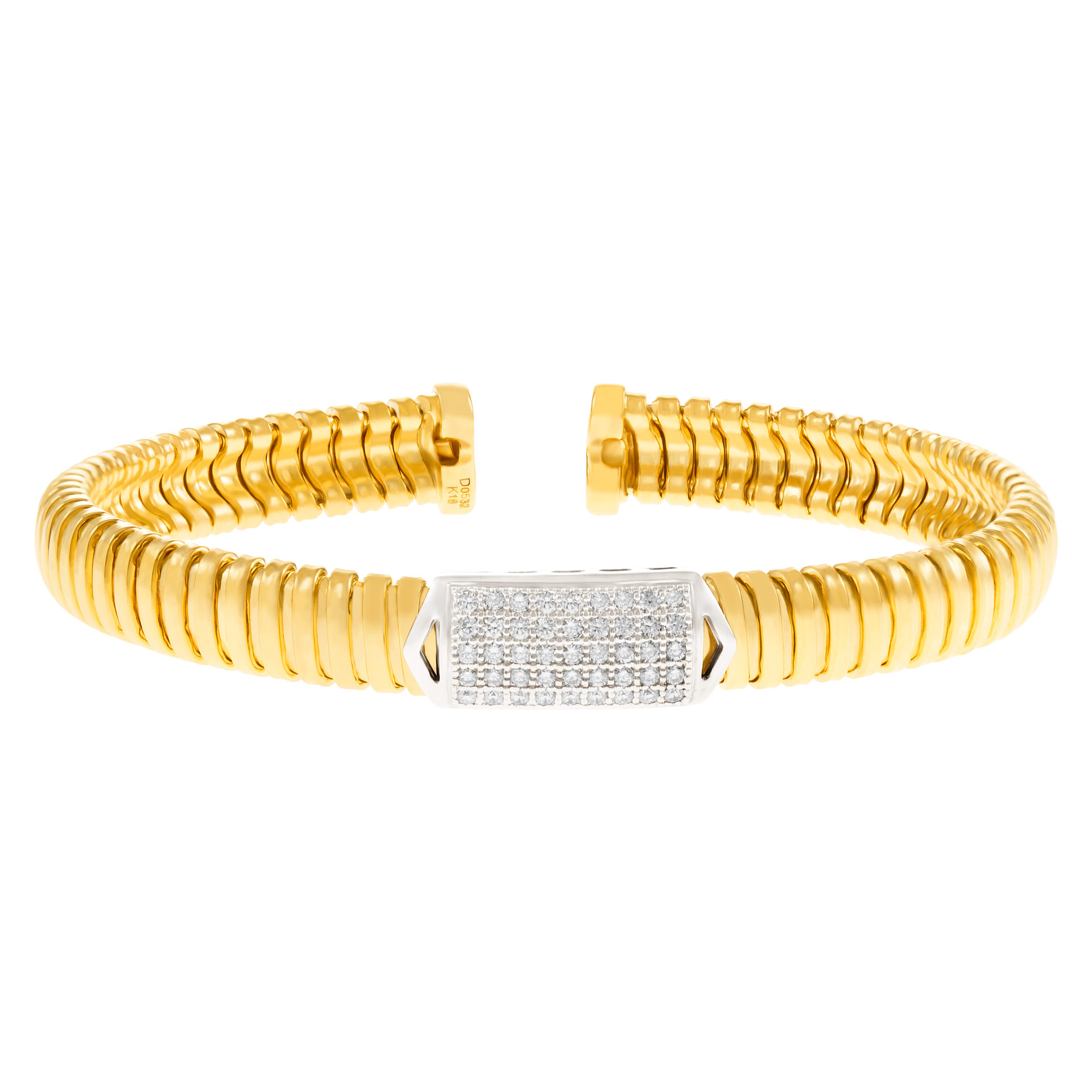 Flex 18k yellow gold bangle with diamonds image 1
