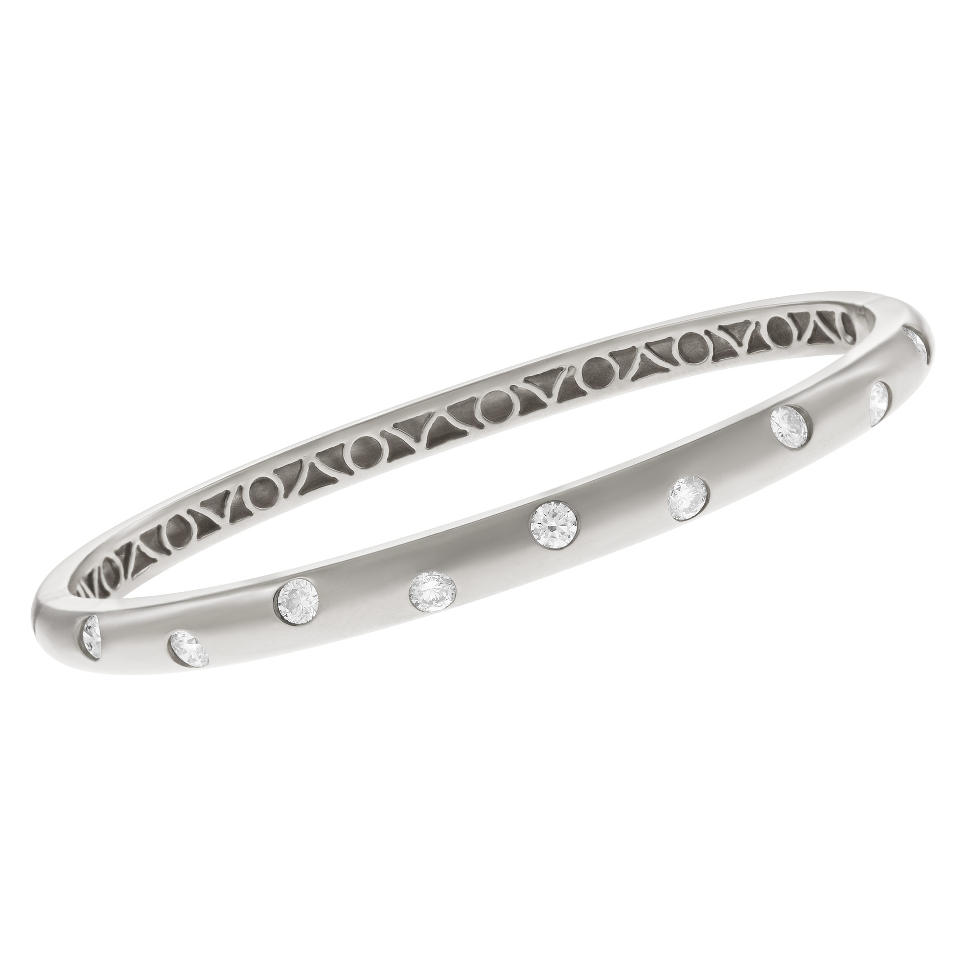 Bangle in 18k white gold with diamonds image 1