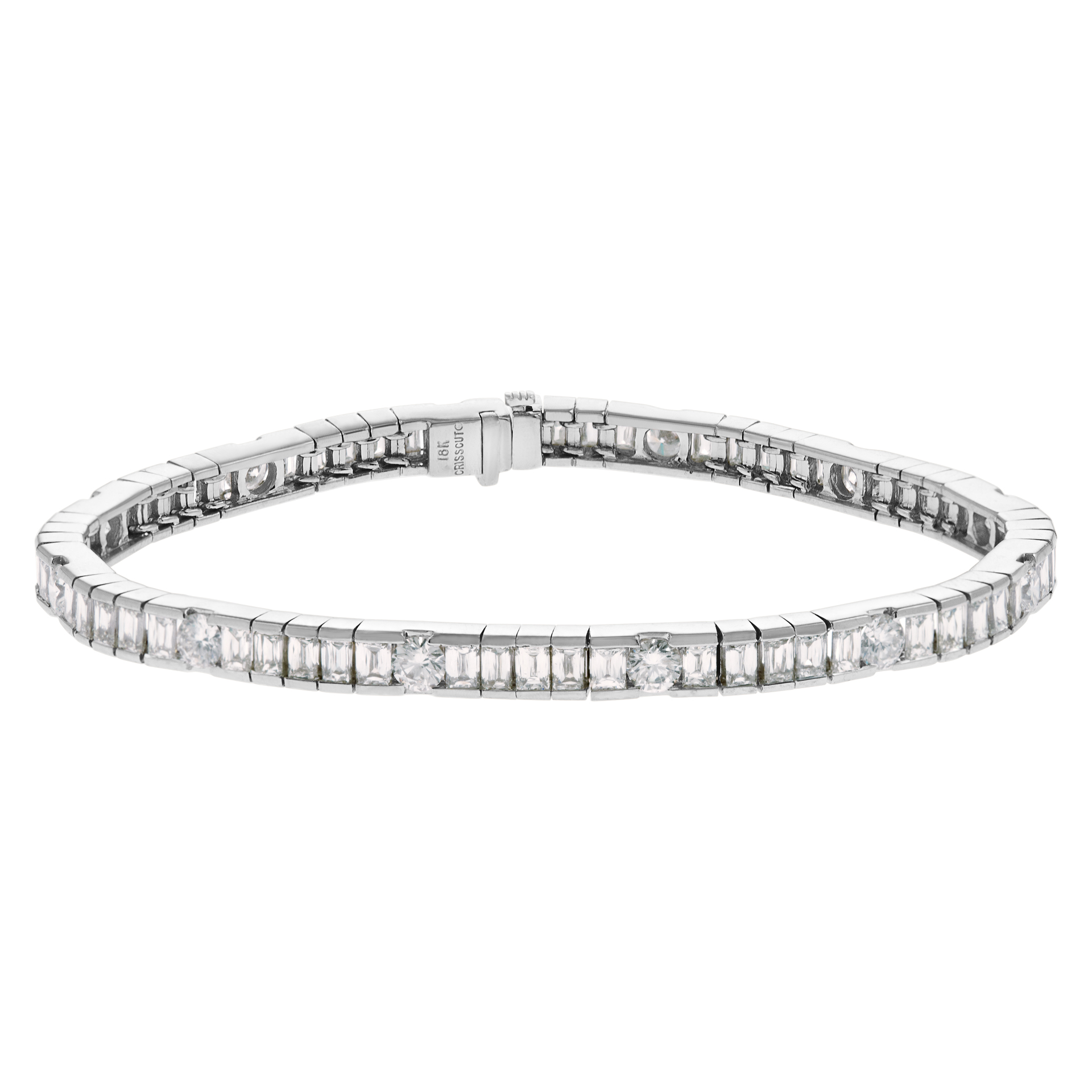 Diamond bracelet with over 8 carats in diamonds set in 18k white gold image 1