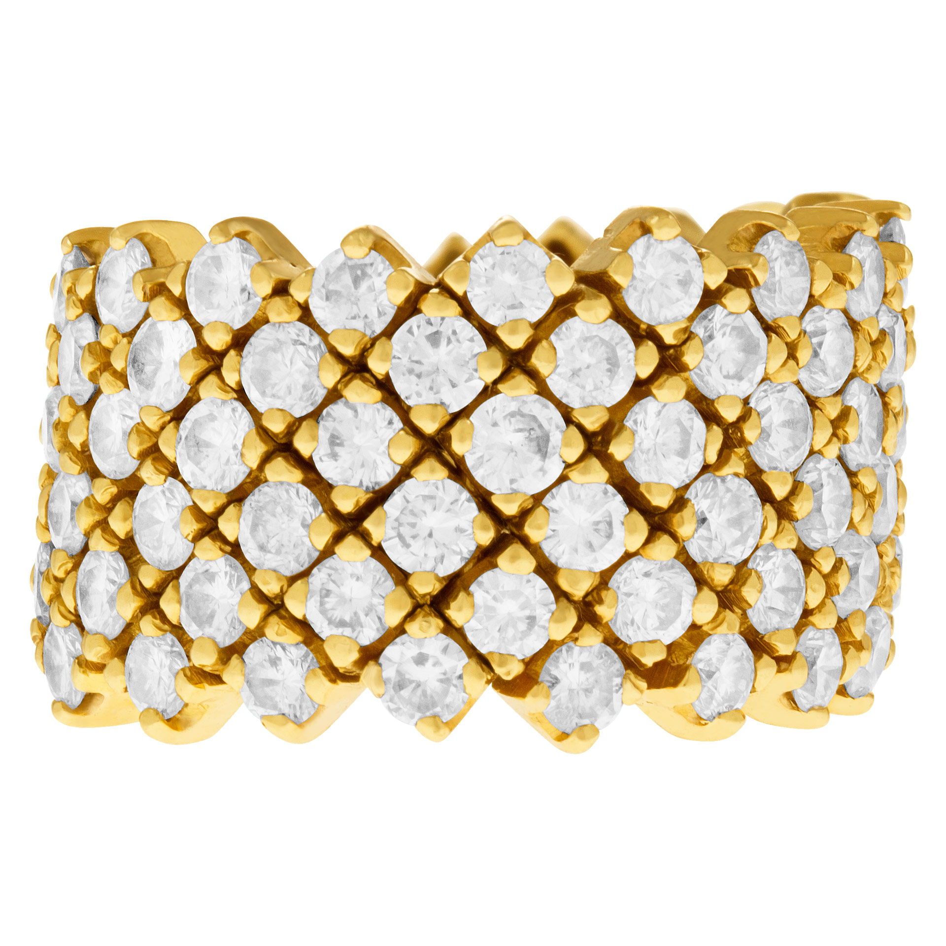Mosaic band in 18k with 3 carats in diamonds image 1