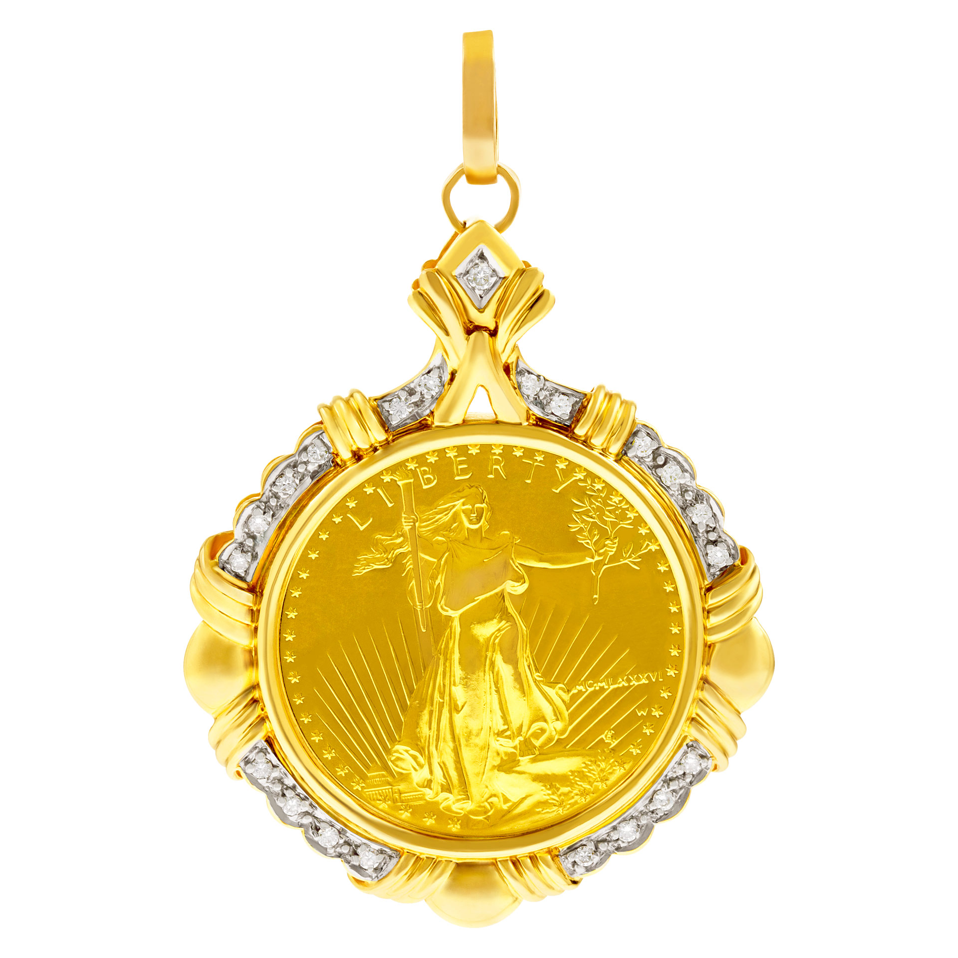 US $50 gold "Eagle" coin pendant image 1
