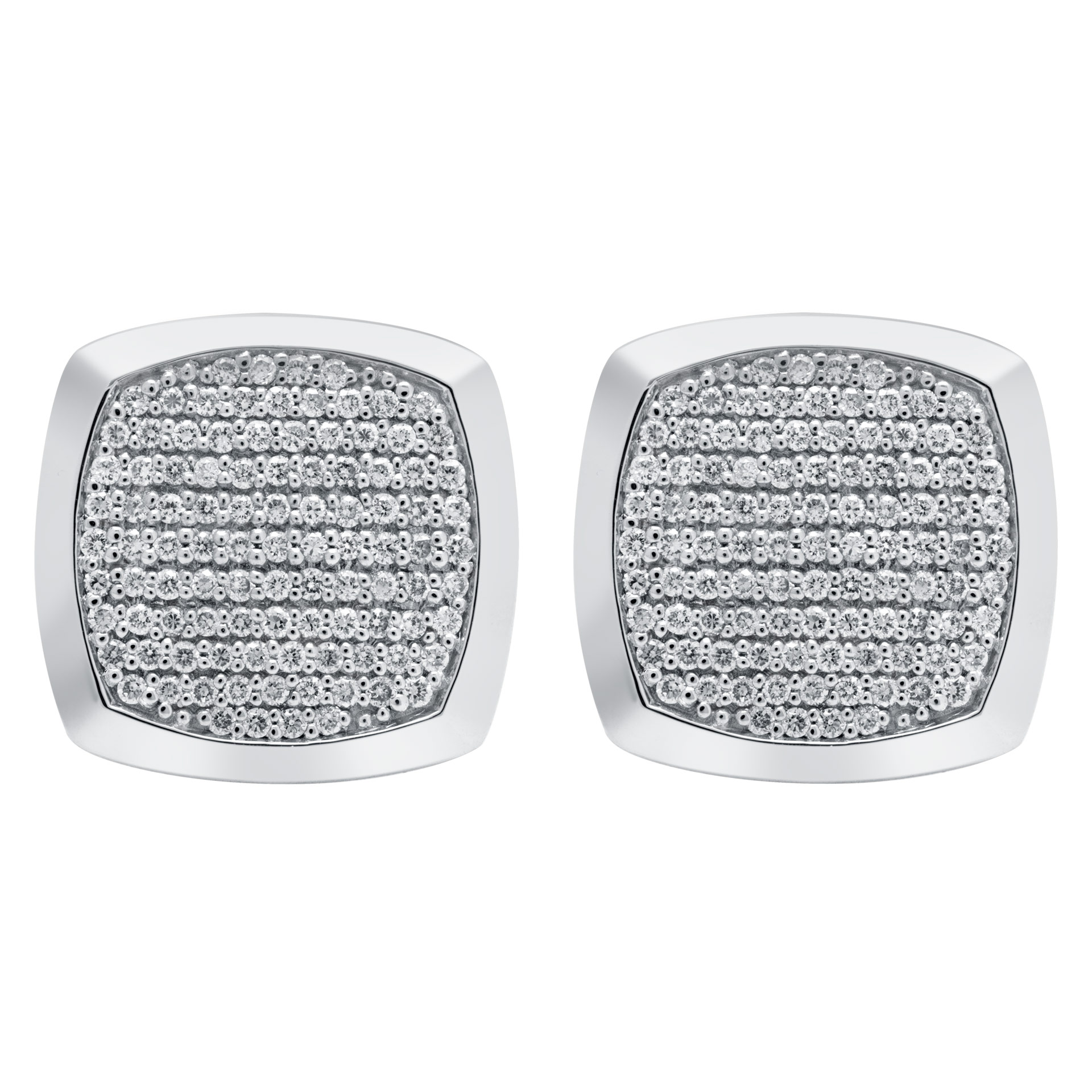 Diamond cufflinks in 18k white gold. 1.48 carats in clean white diamonds image 1