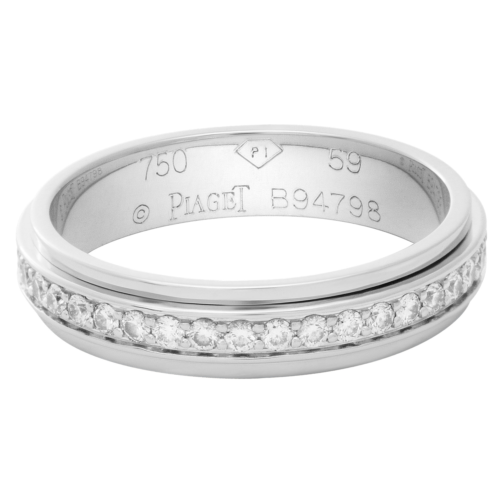 Piaget Diamond eternity Band and Ring 18k white gold. 1.00 cts in diamond. Size 8.75 image 1