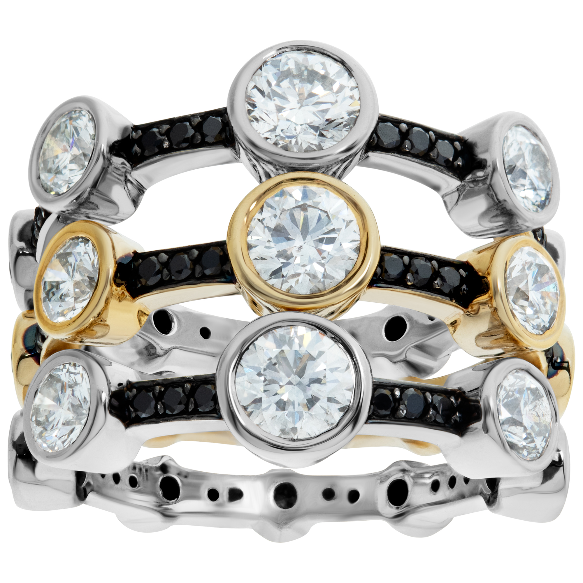 Diamond Eternity Band and Ring in bezel in 18k gold. 3.25cts in diamonds. Size 4.75 image 1
