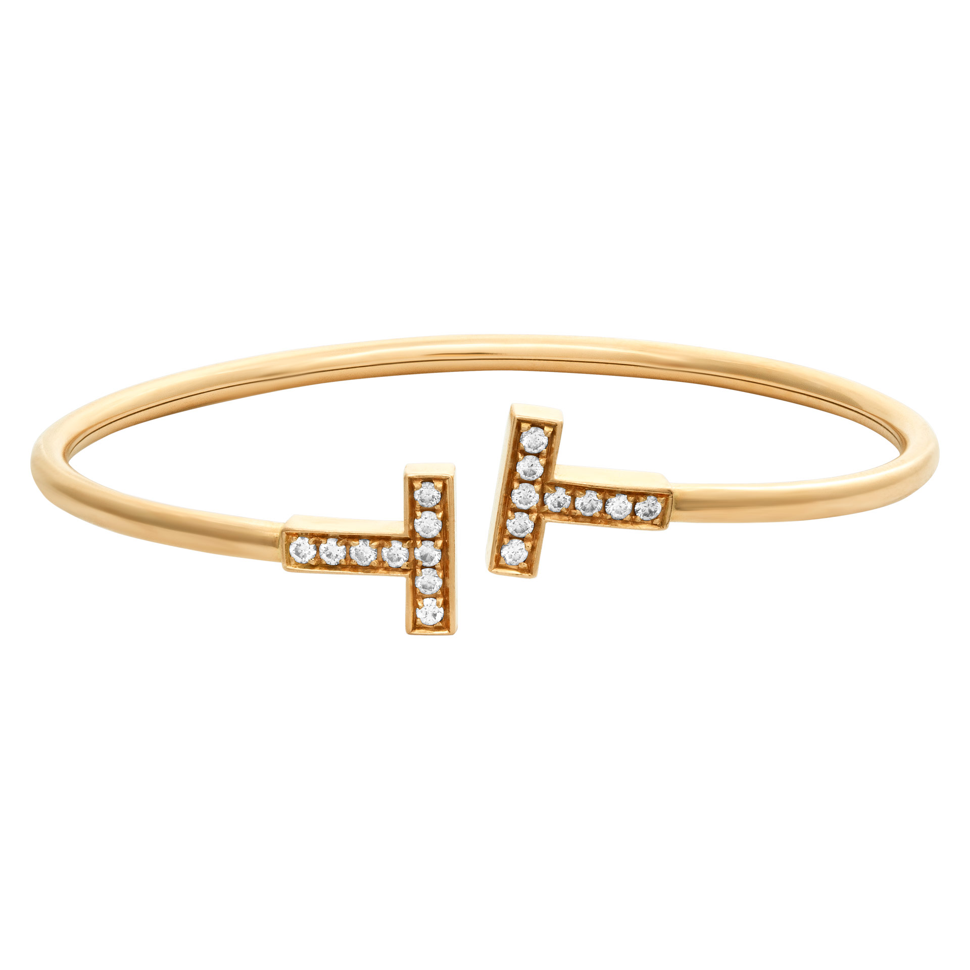 Tiffany & Co. T wire diamond bracelet in 18k rose gold (0.22 carat). Size 6 image 1