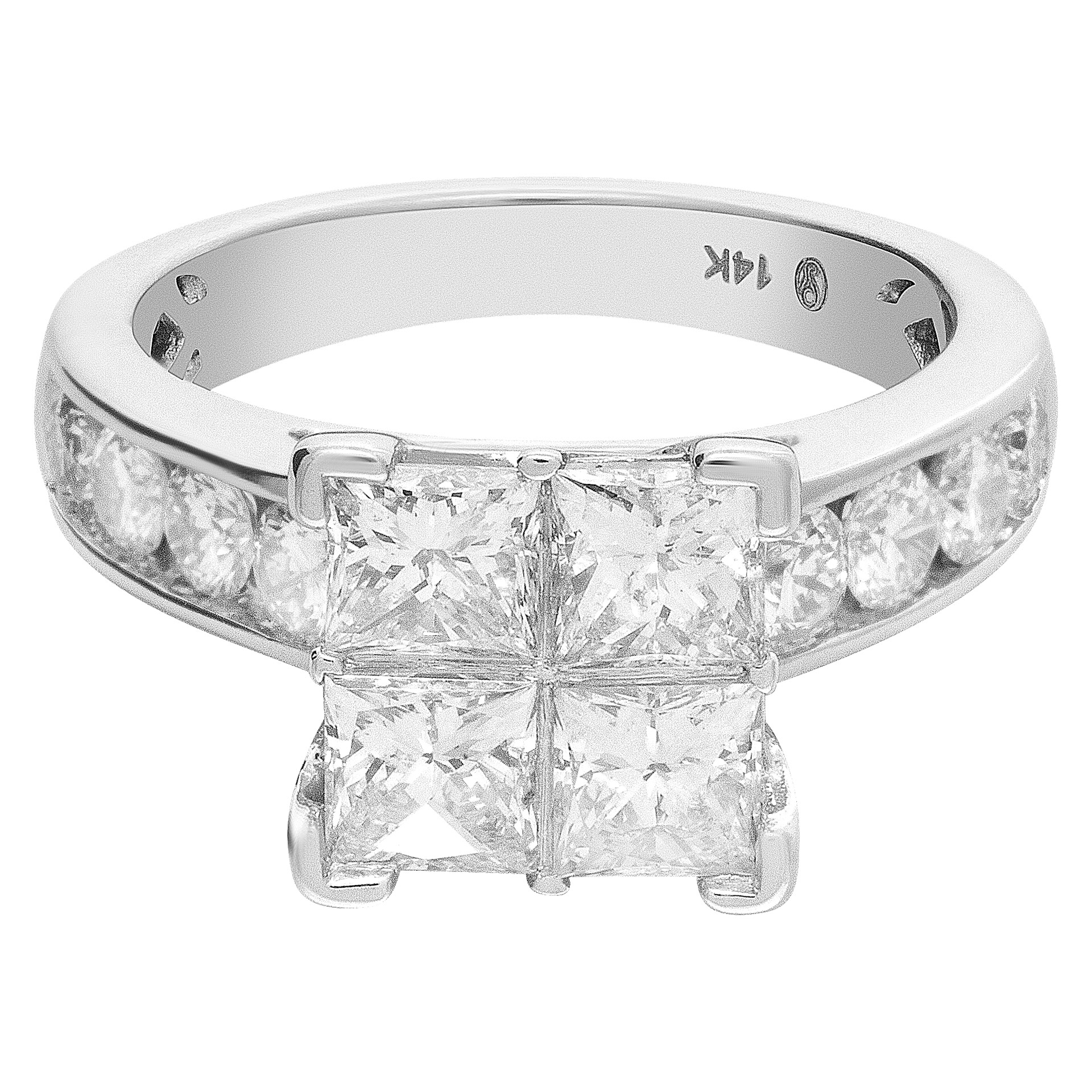 Diamond engagement ring with approx 1.00 carat in diamonds in 14k white gold image 1