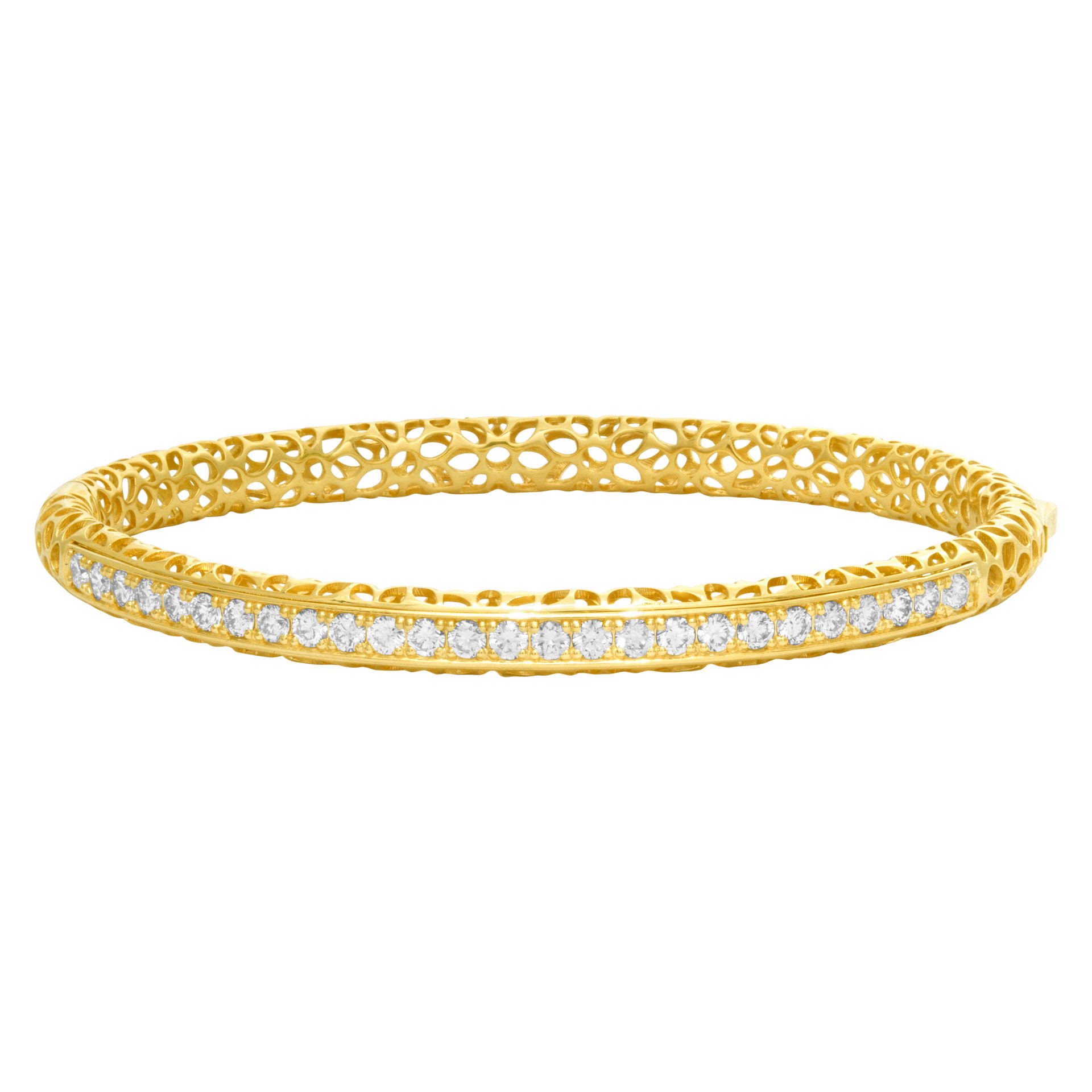 Diamond bangle with 1.47 cts in diamonds (G-H color, VS clarity) set in 18k image 1