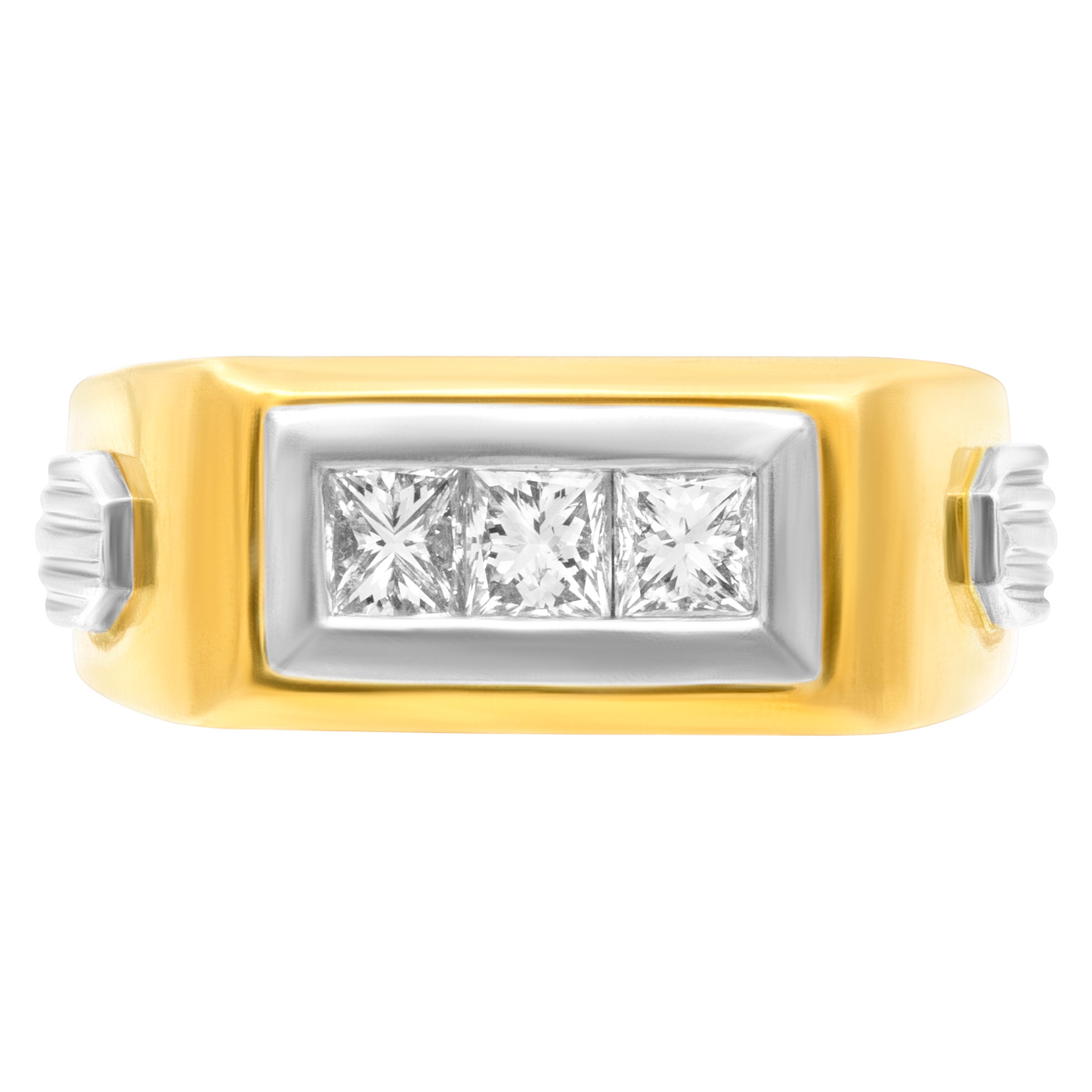 Diamond band in 18k gold with 0.75 carat (I-J color, SI clarity) image 1